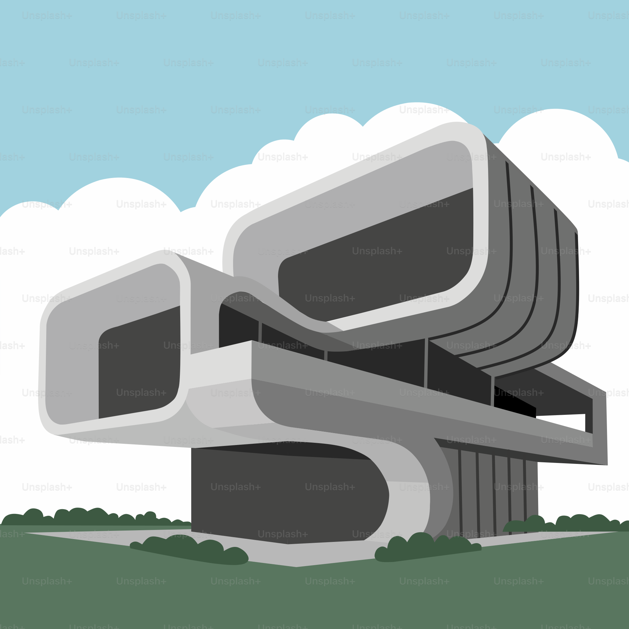 A building that is sitting in the grass