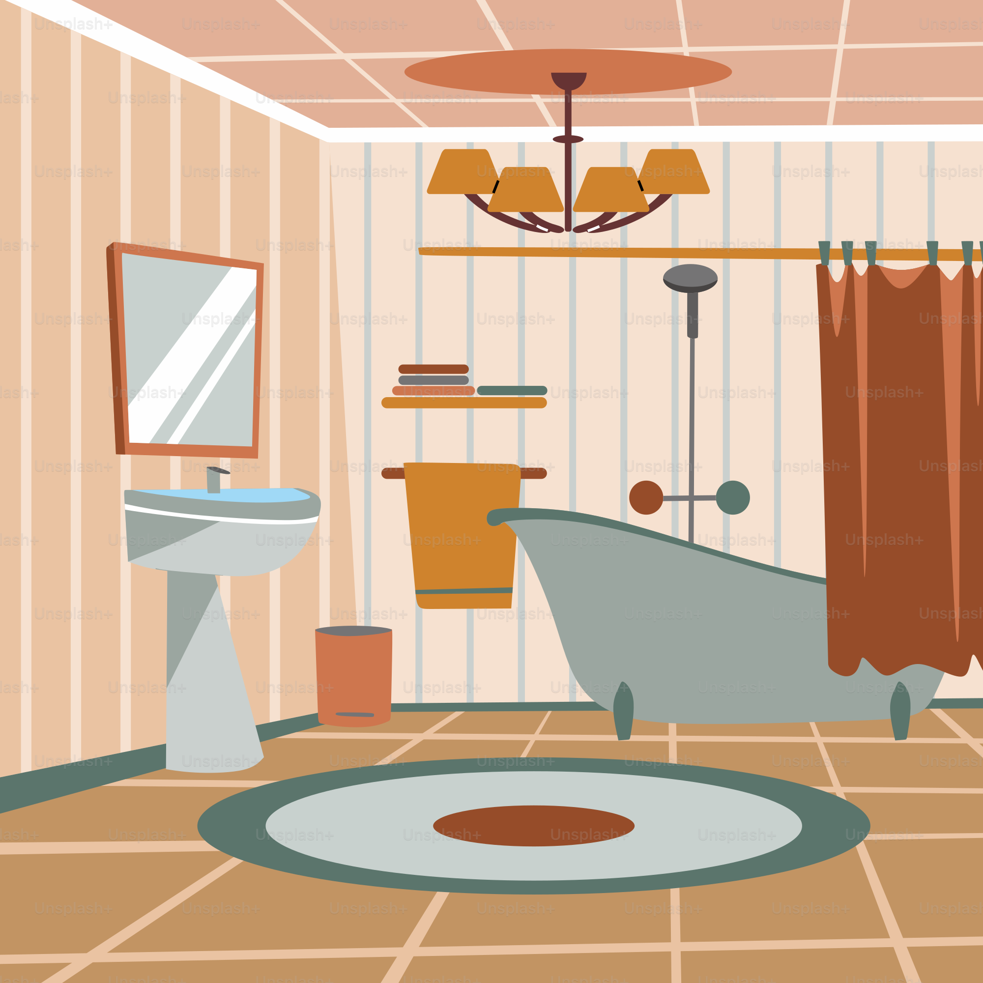 Um banheiro com banheira, vaso sanitário, pia e espelho