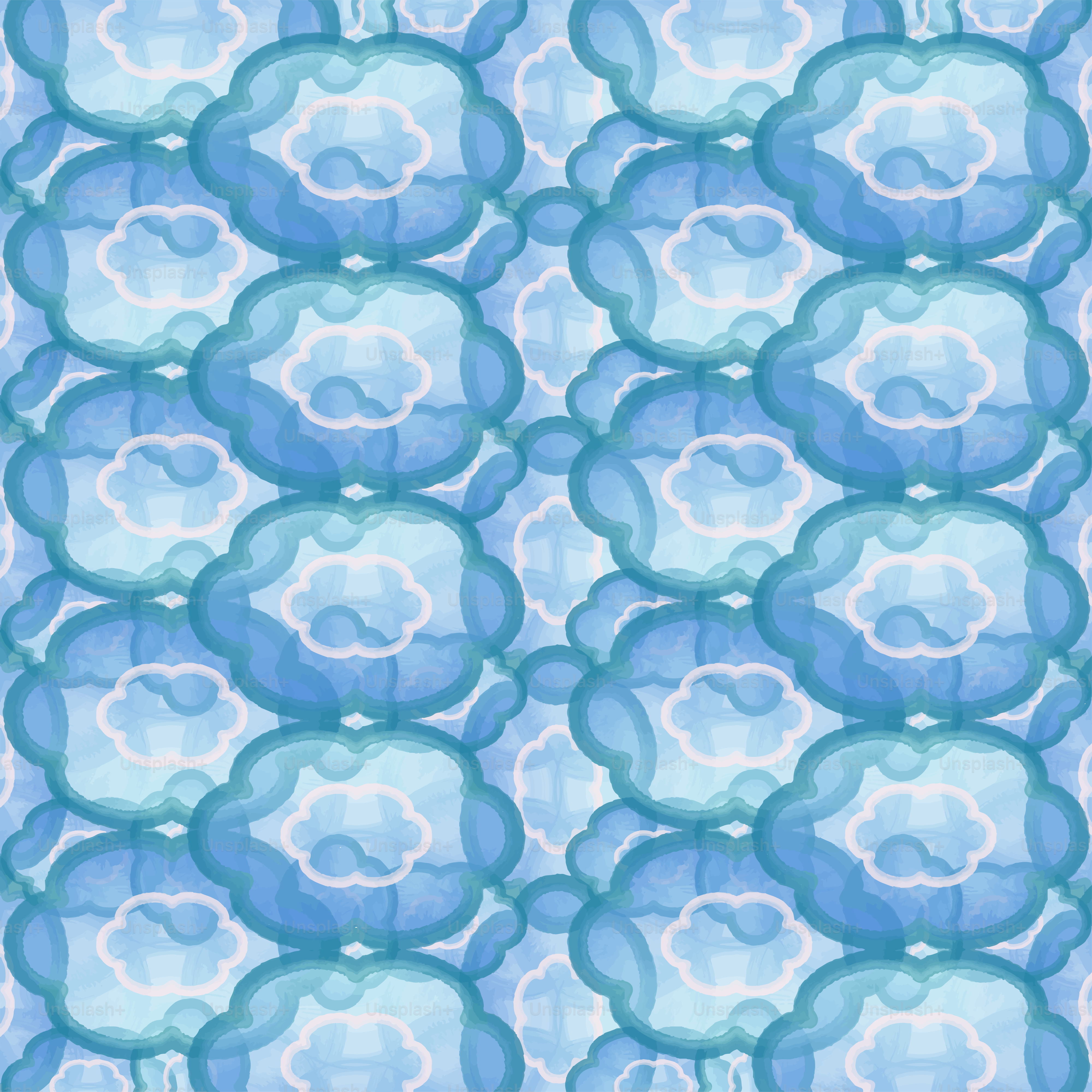 Ein blau-weißer Hintergrund mit Kreisen