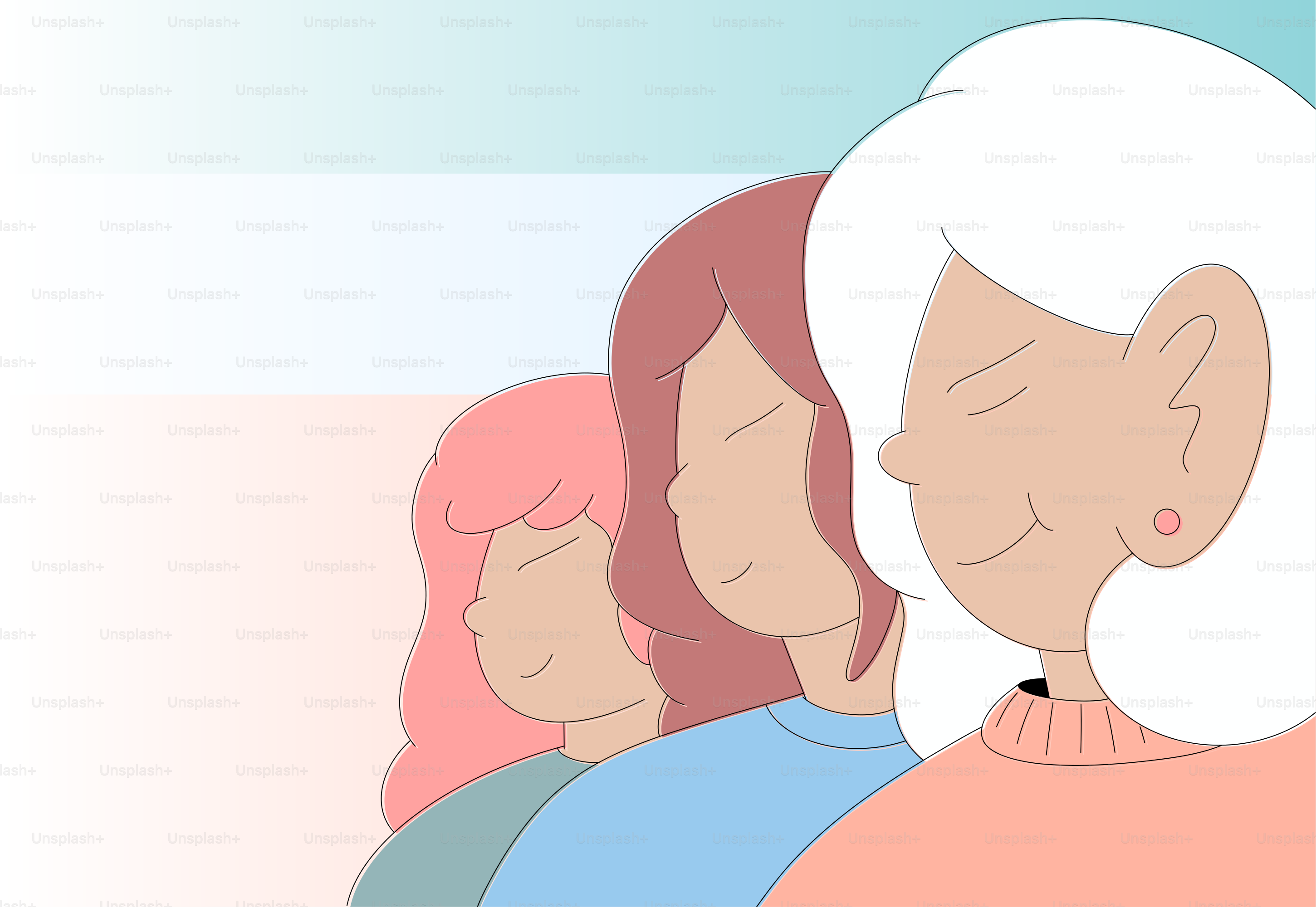 A group of women standing next to each other