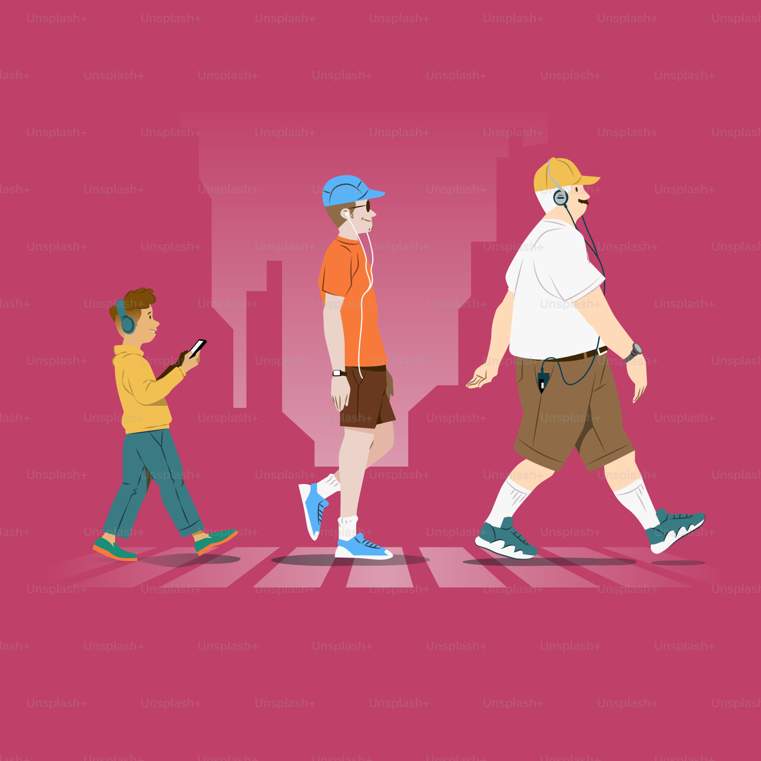 Un groupe de personnes traversant un passage piéton