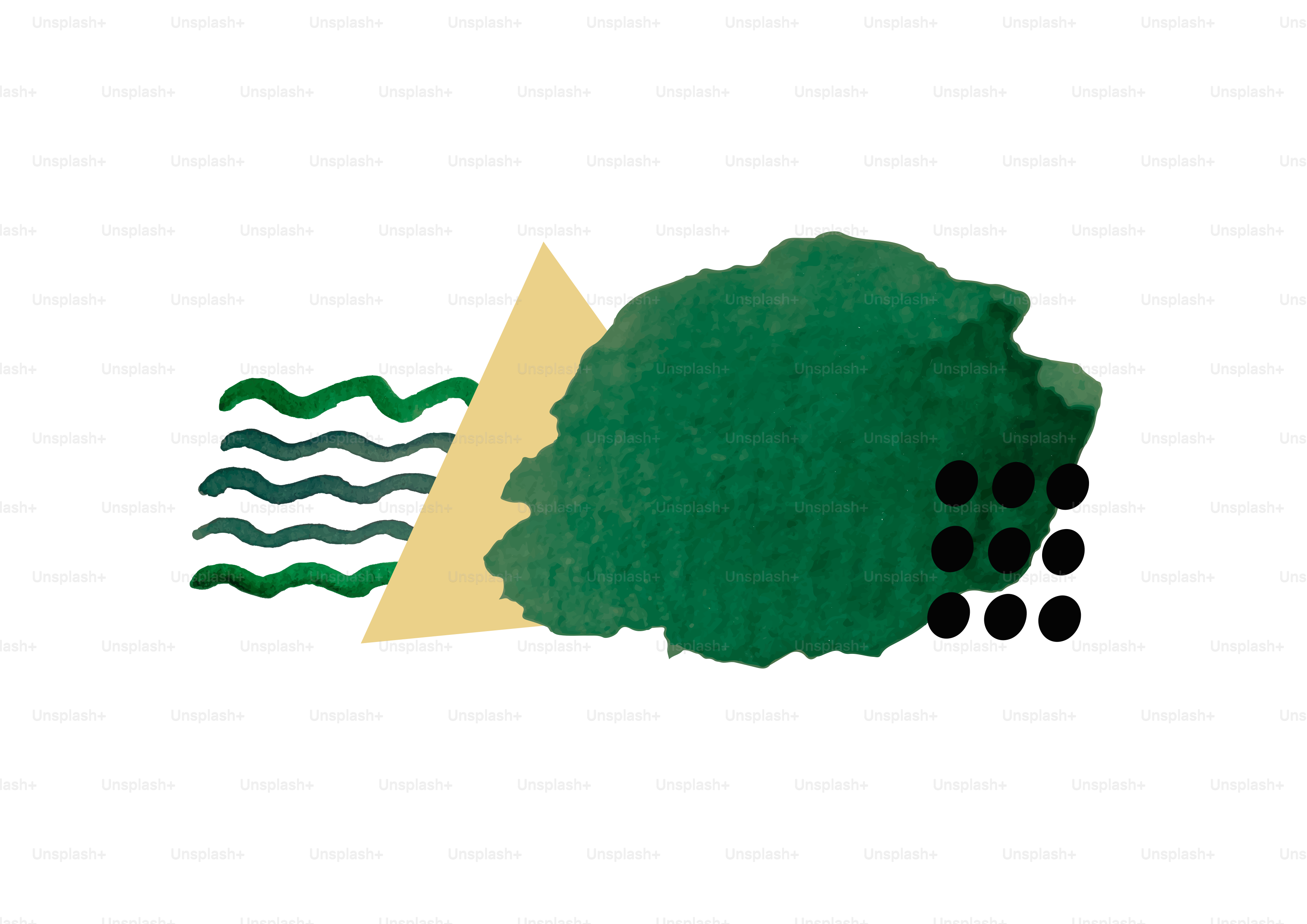 Eine grüne Tinte mit schwarzen Punkten darauf
