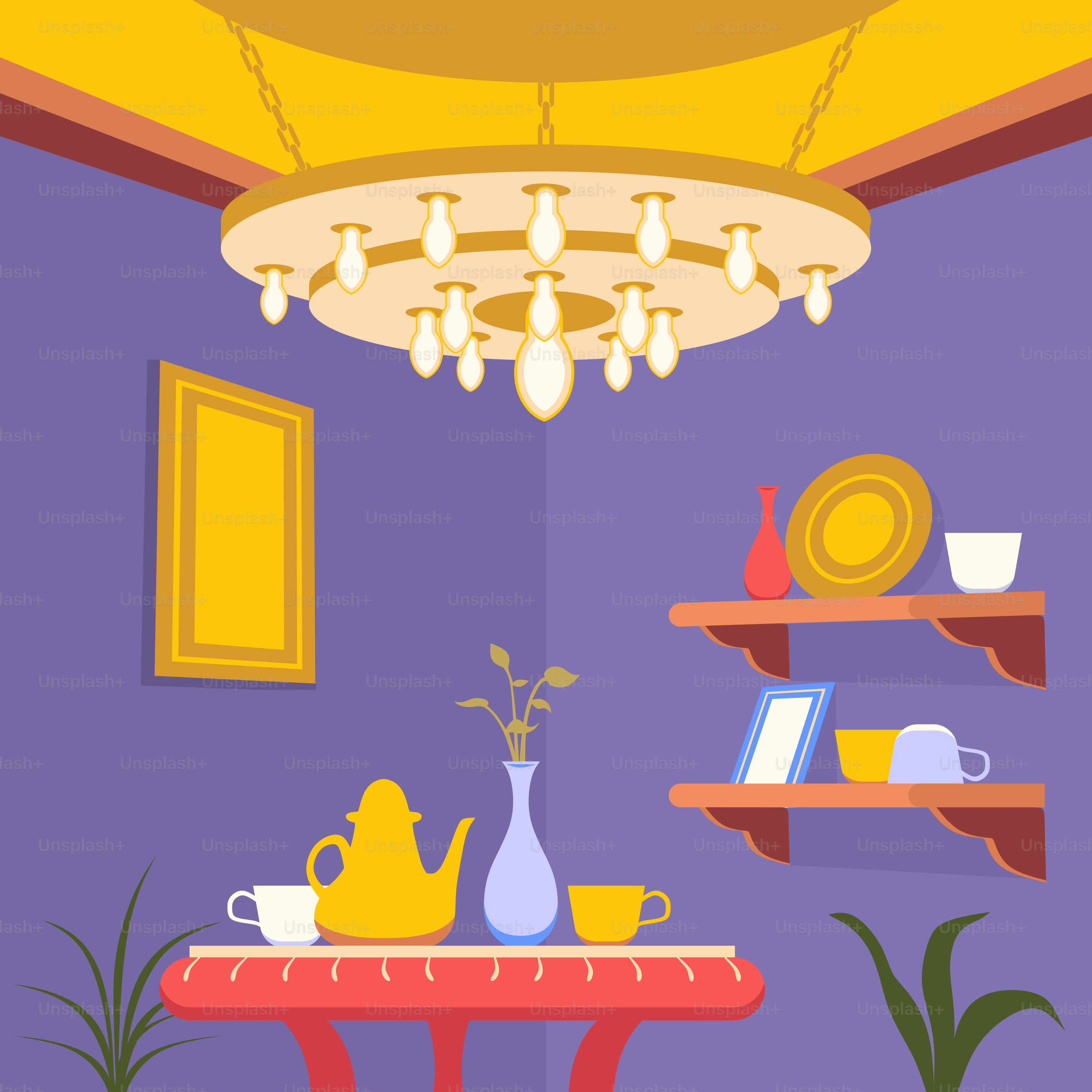 A dining room with a table and chairs