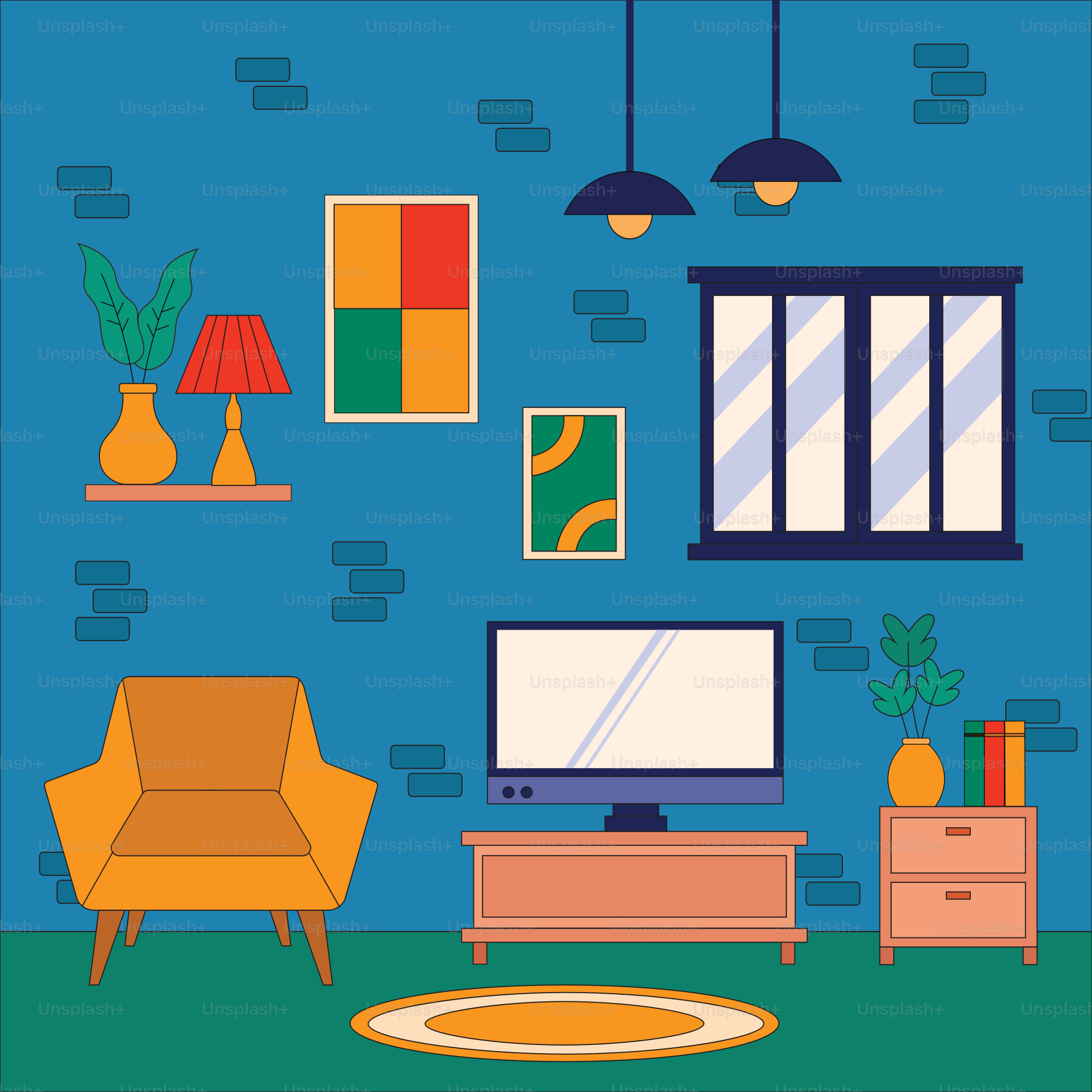 A living room filled with furniture and a flat screen TV