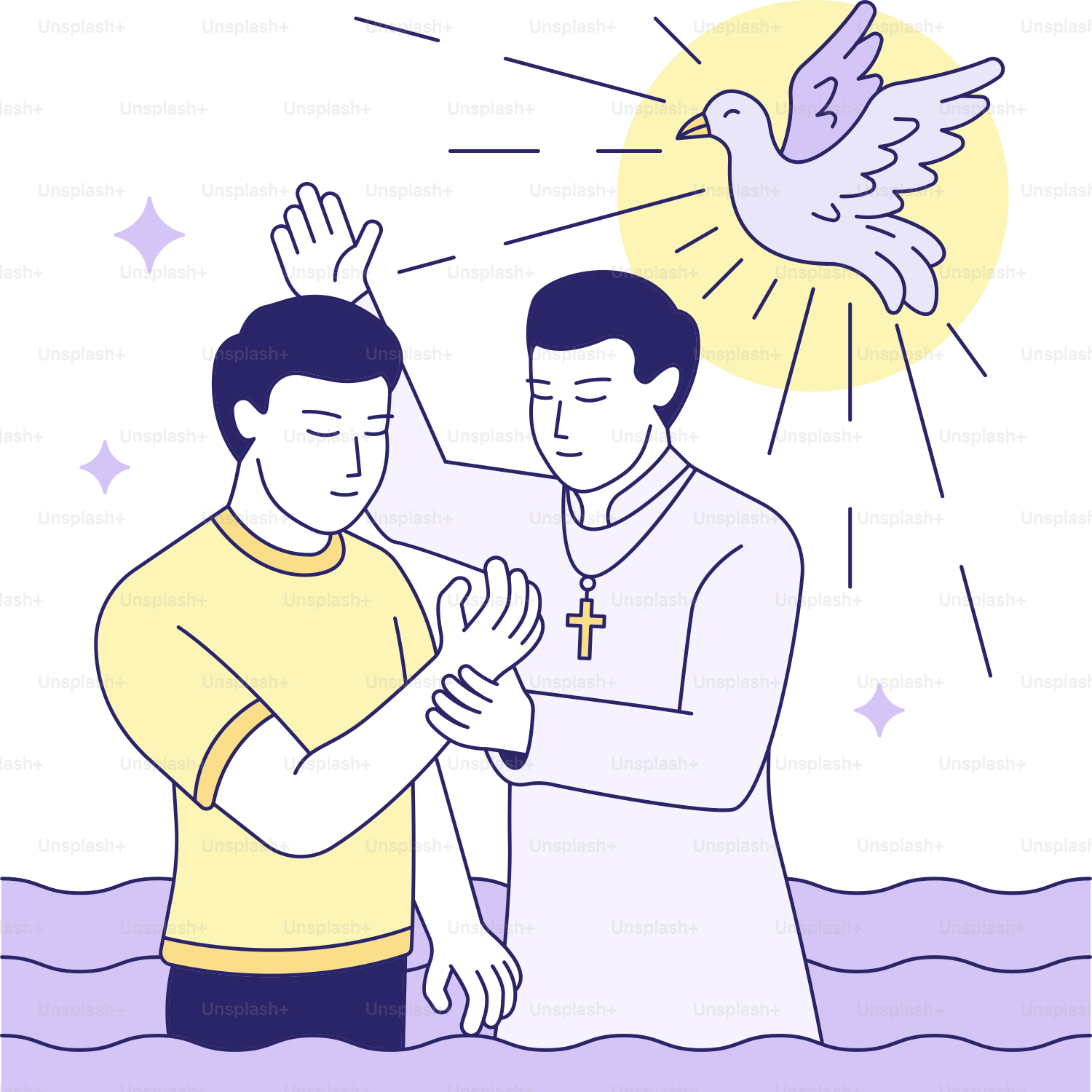 Dois homens que estão ao lado um do outro na frente de uma pomba