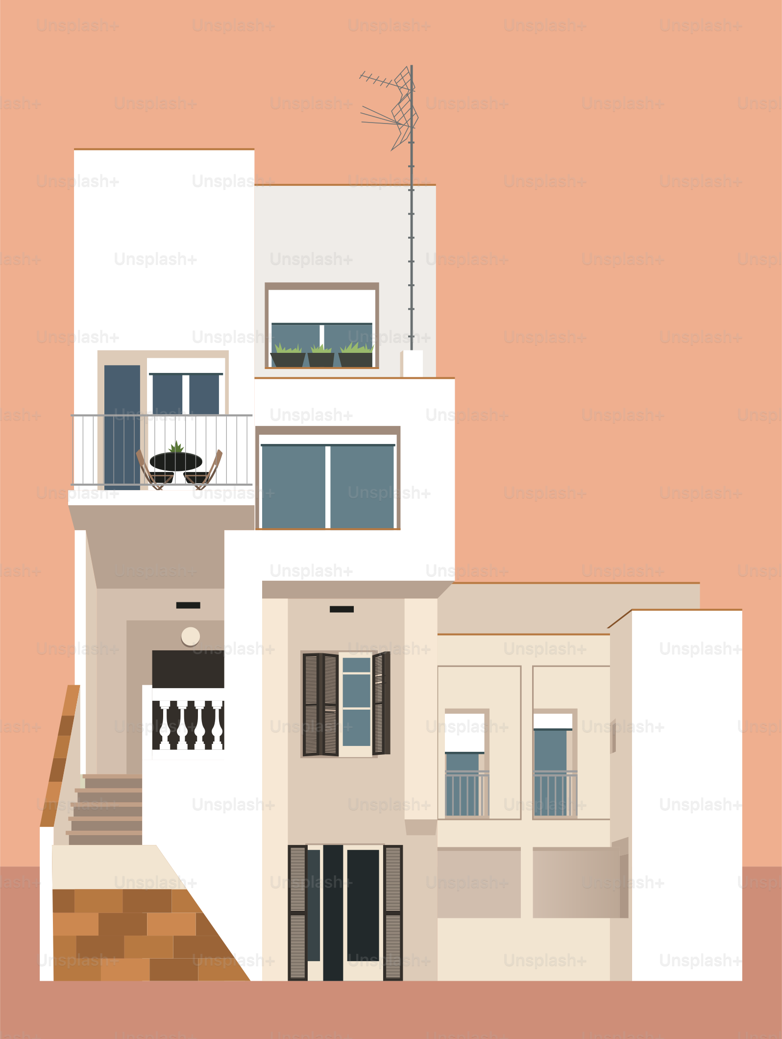 Gambar rumah dengan latar belakang coklat