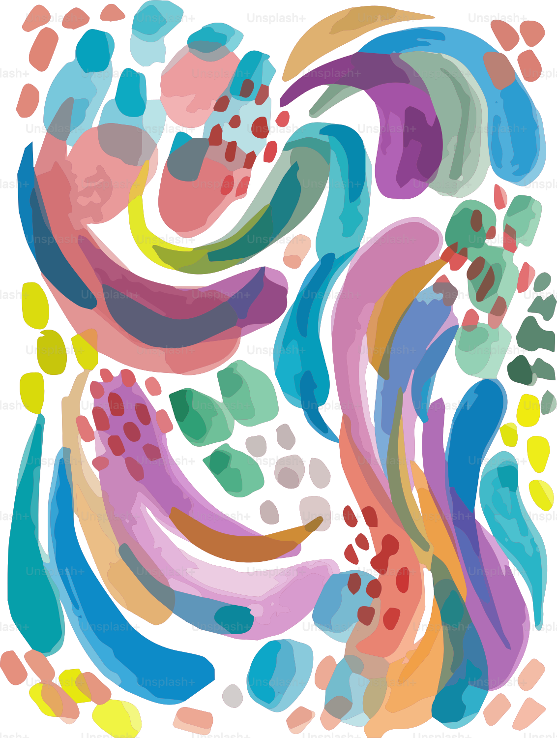 Une image d’un motif abstrait coloré sur fond blanc