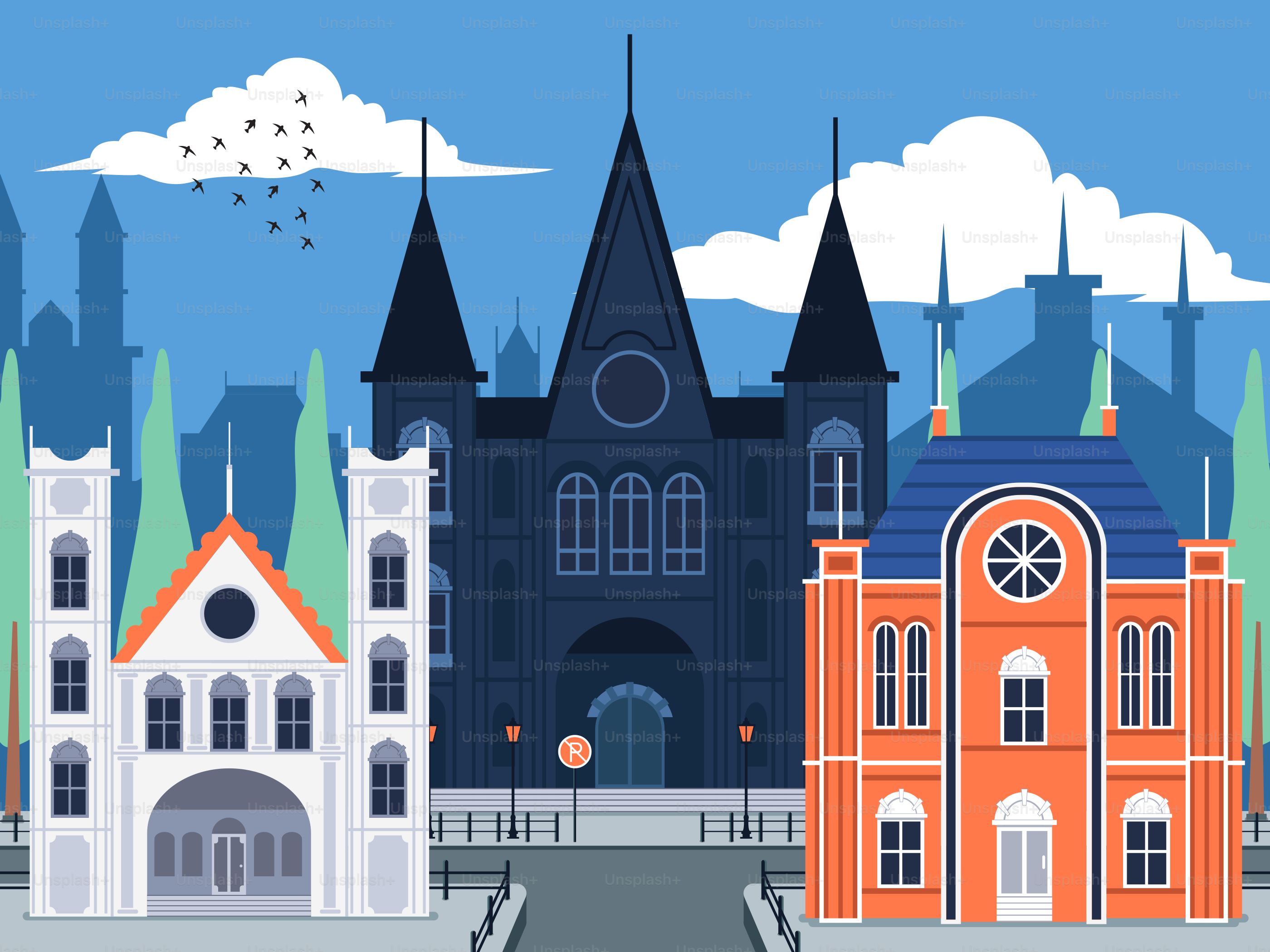 A large building with a clock on top of it