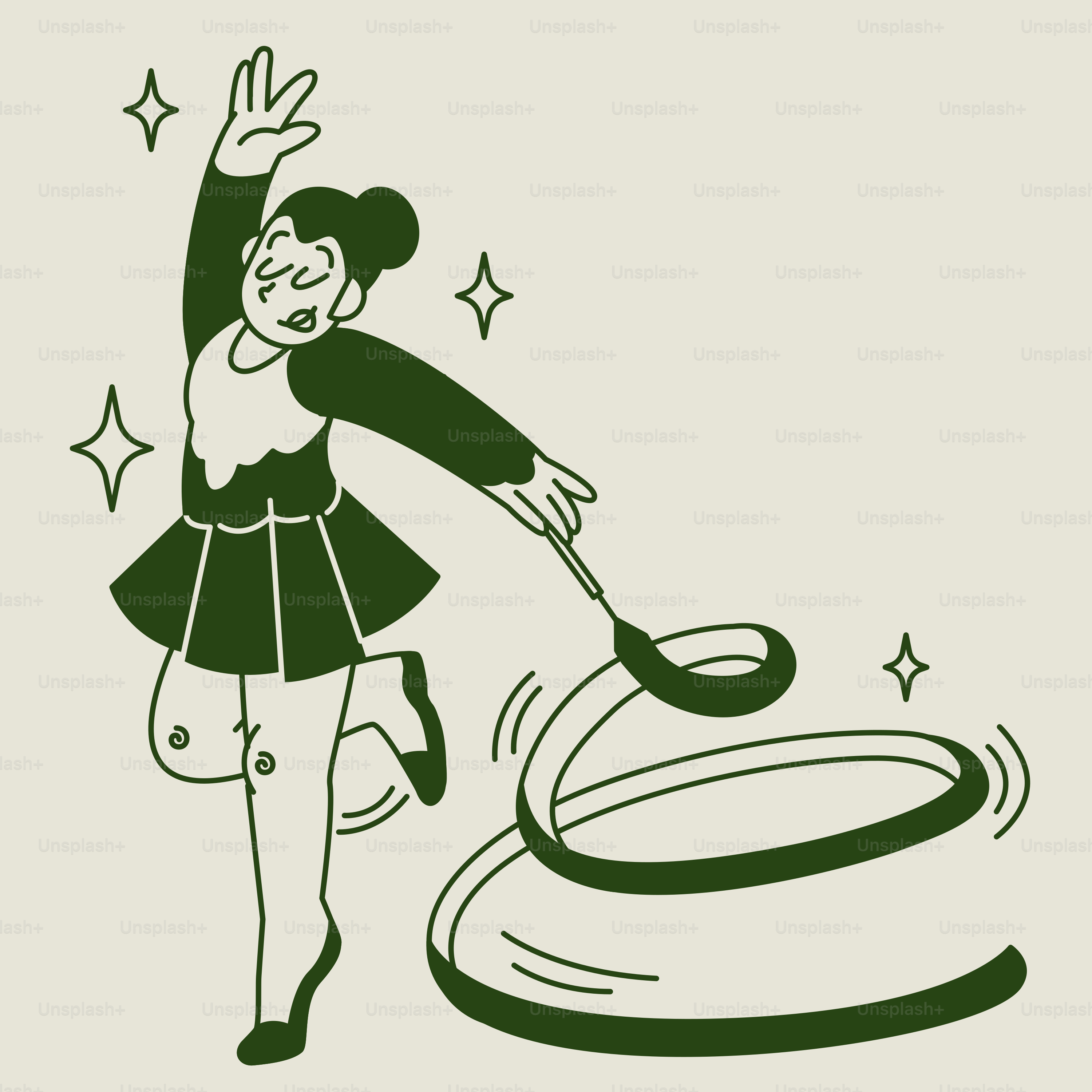A woman in a green dress is playing with a frisbee