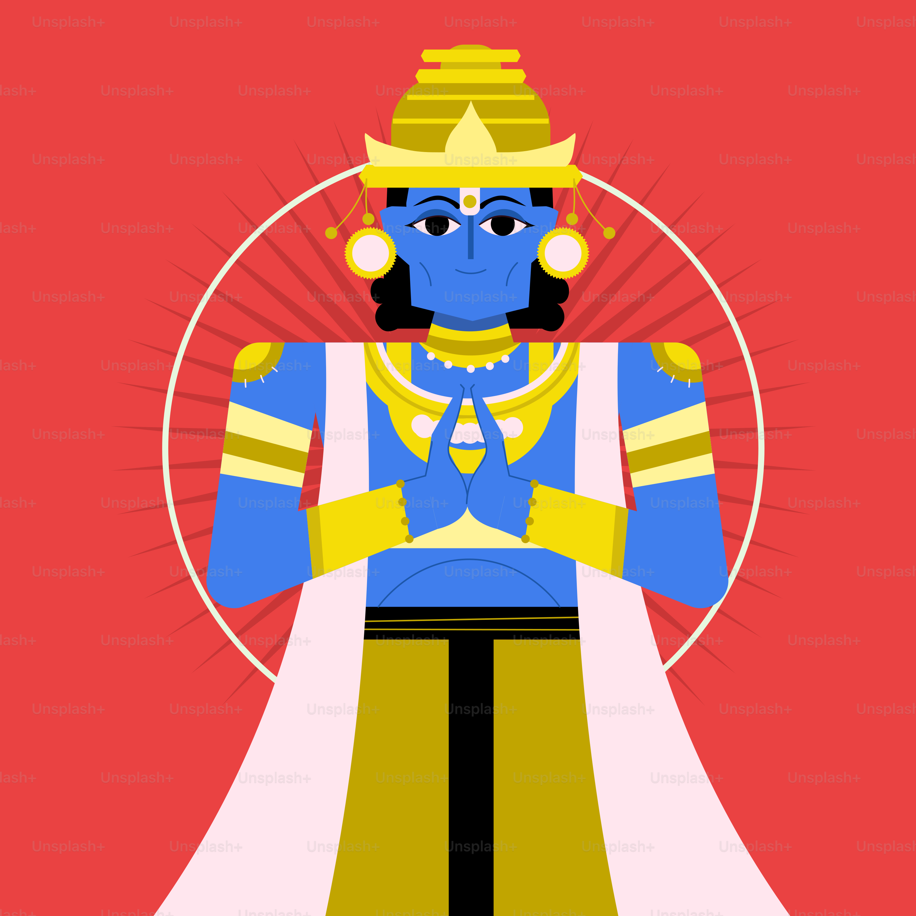 A blue and yellow avatar with a fan in the background