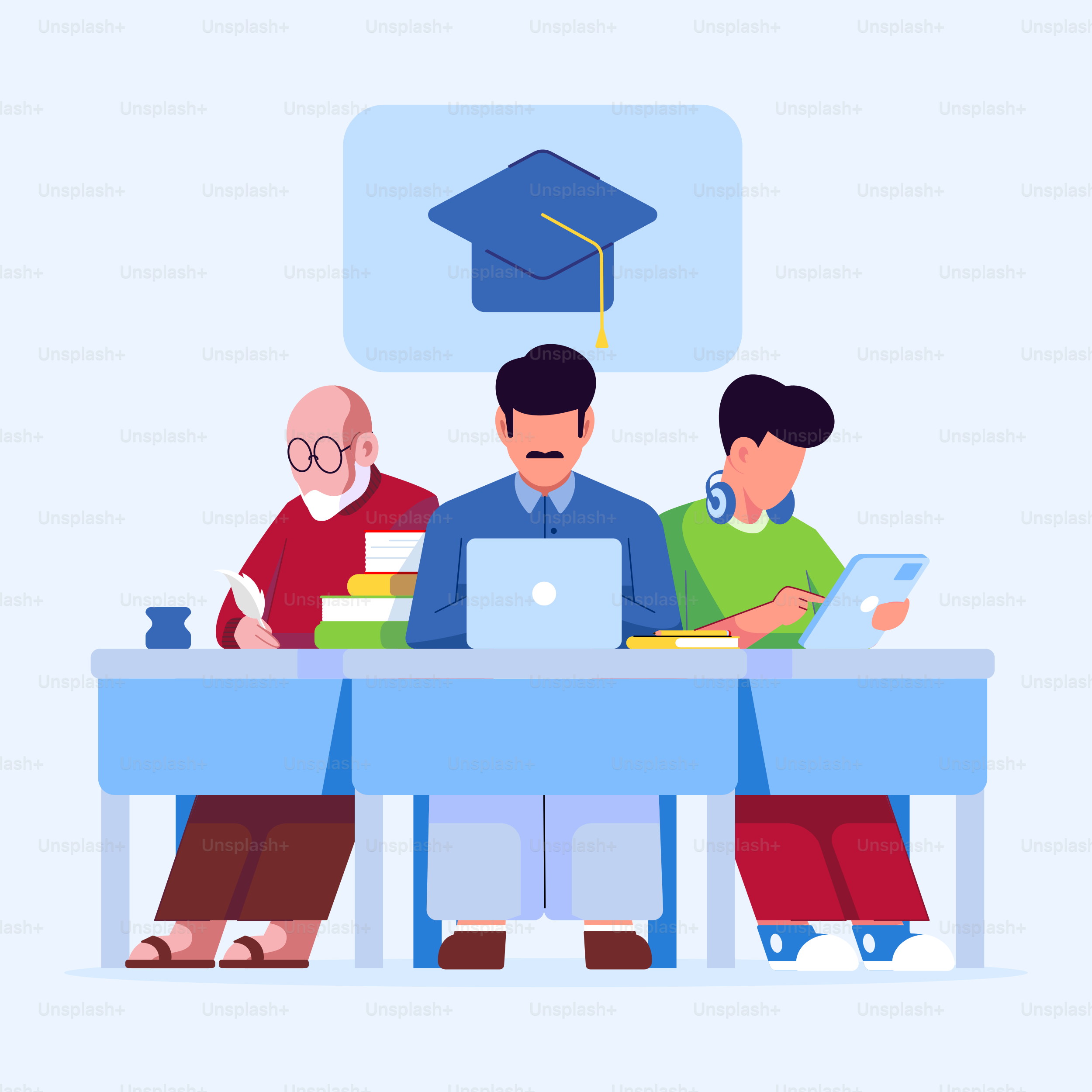 A group of people sitting at a table with a laptop