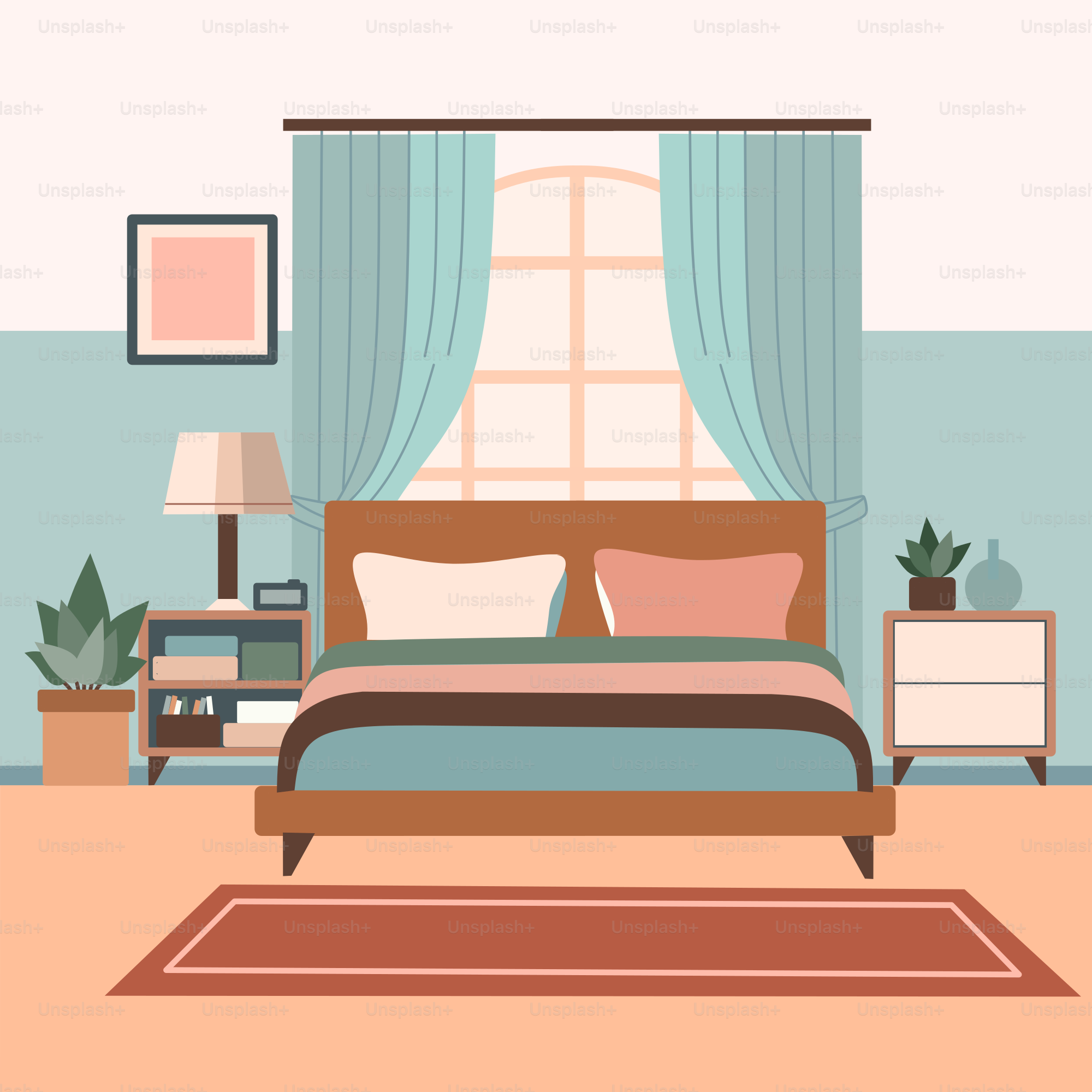 A bedroom with a bed, dresser, and a window