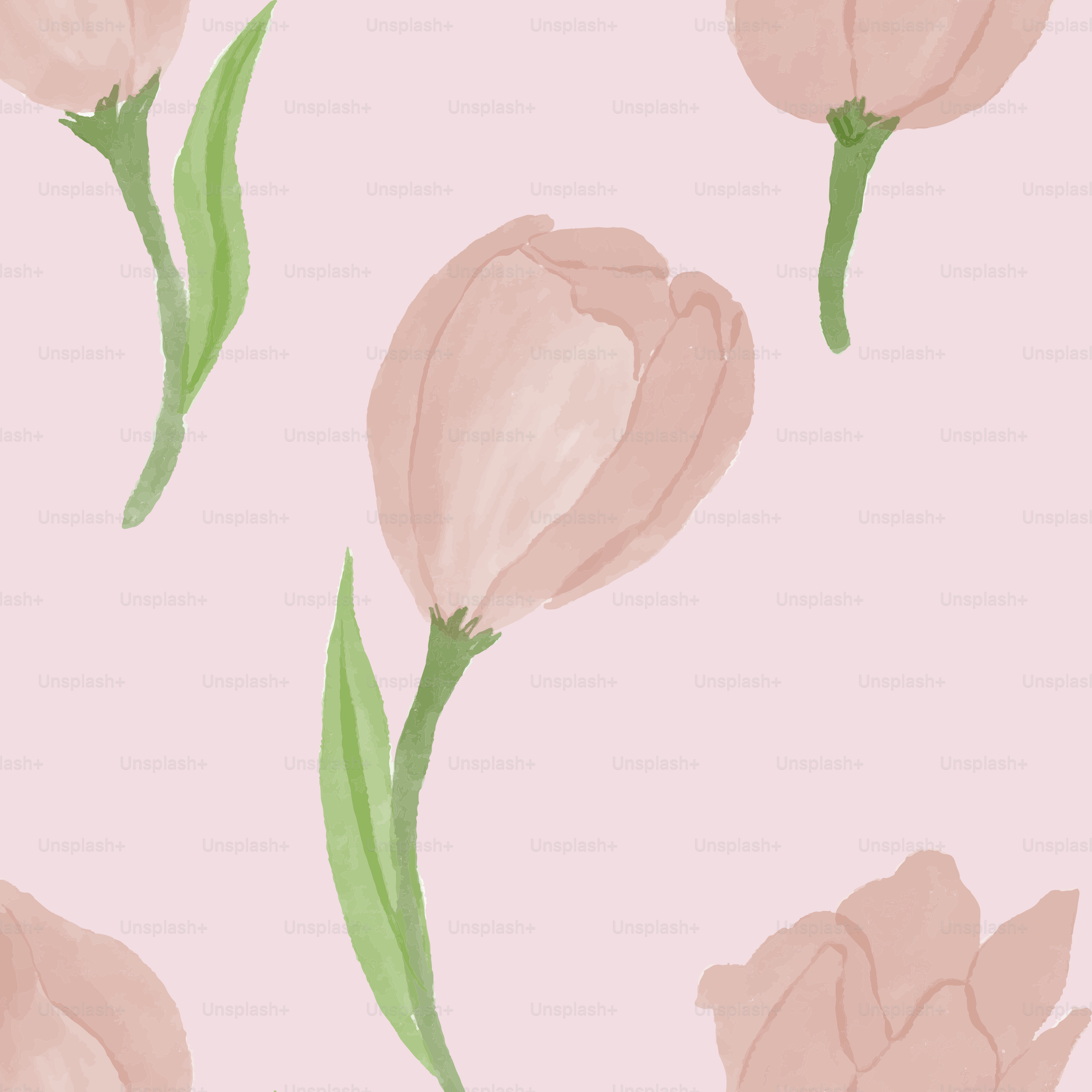 Un patrón de flores rosas sobre un fondo rosa