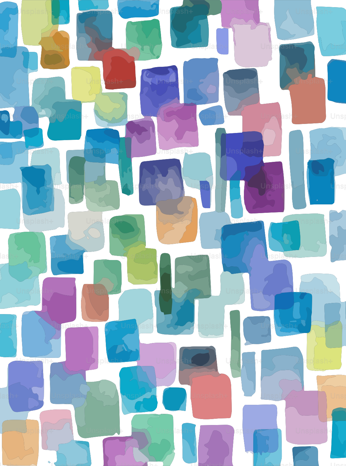 A colorful pattern of squares and rectangles on a white background