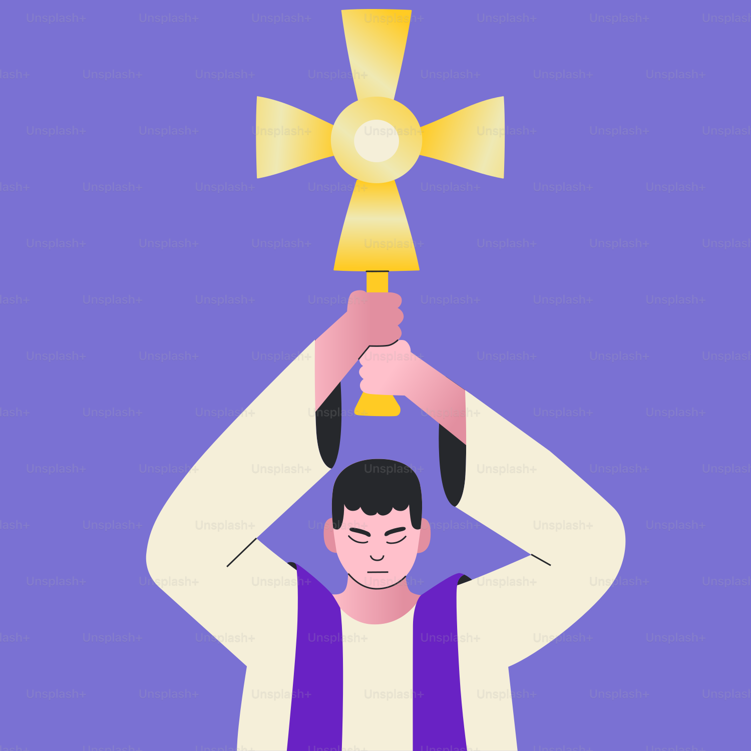 A man holding a trophy above his head