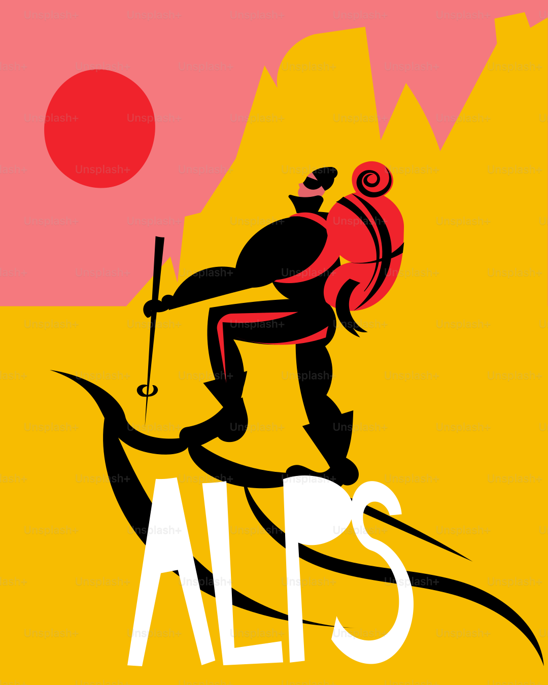 A poster of a man climbing up a mountain