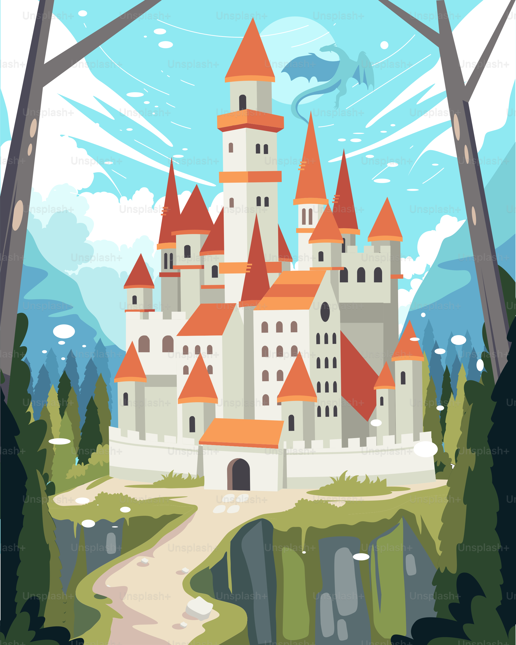 A castle in the middle of a forest