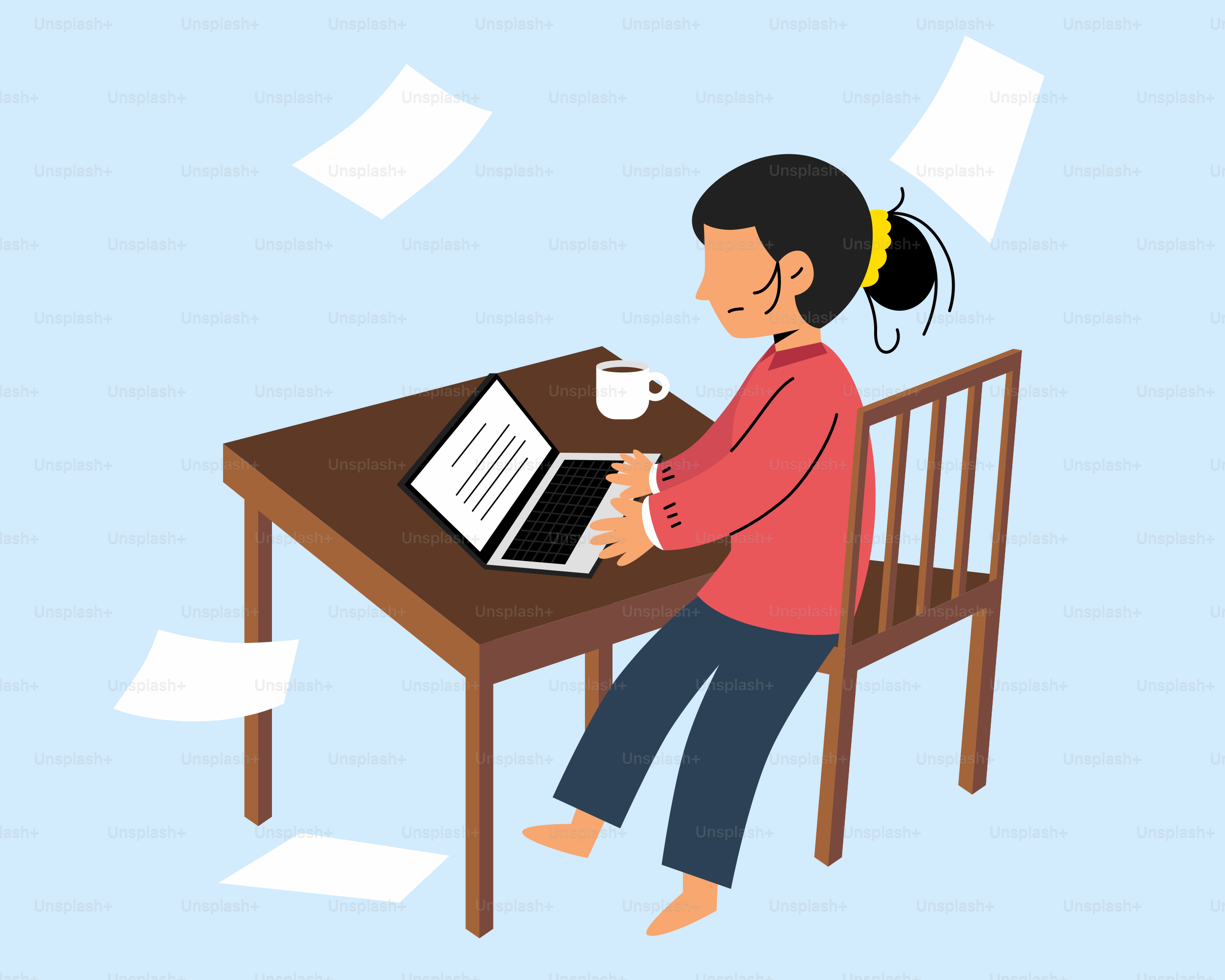 A woman sitting at a table with a book and a cup of coffee