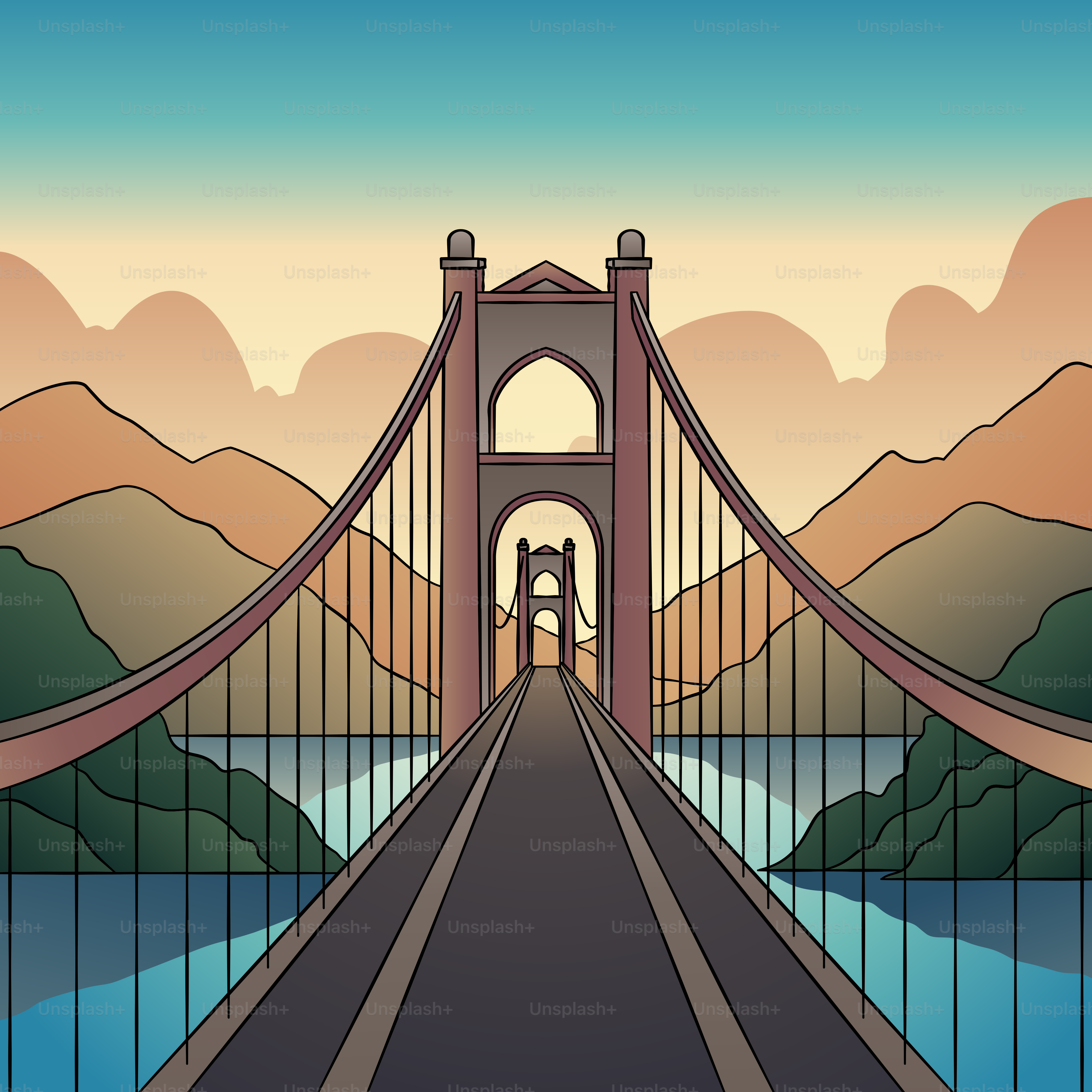 Une photo d’un pont au-dessus d’un plan d’eau