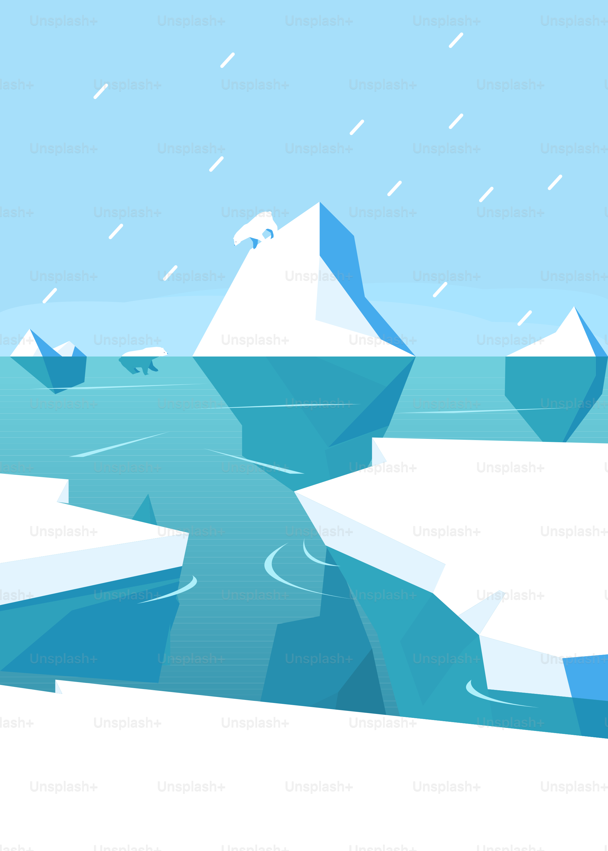 An iceberg floating on top of a body of water