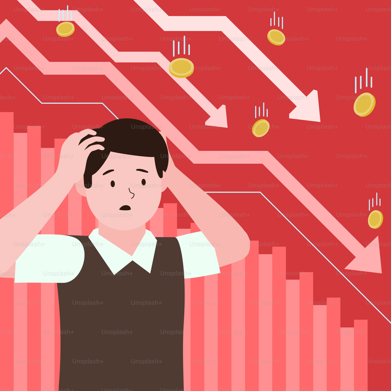 A man standing in front of a red background