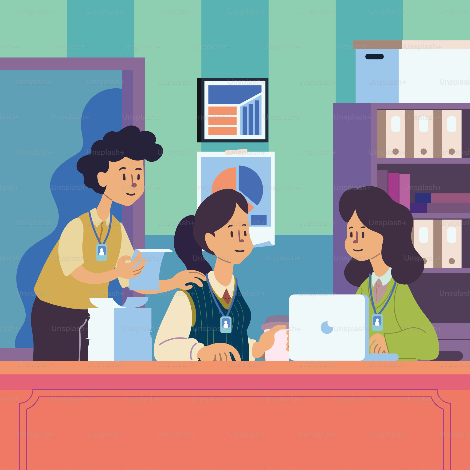 A group of people standing around a laptop computer