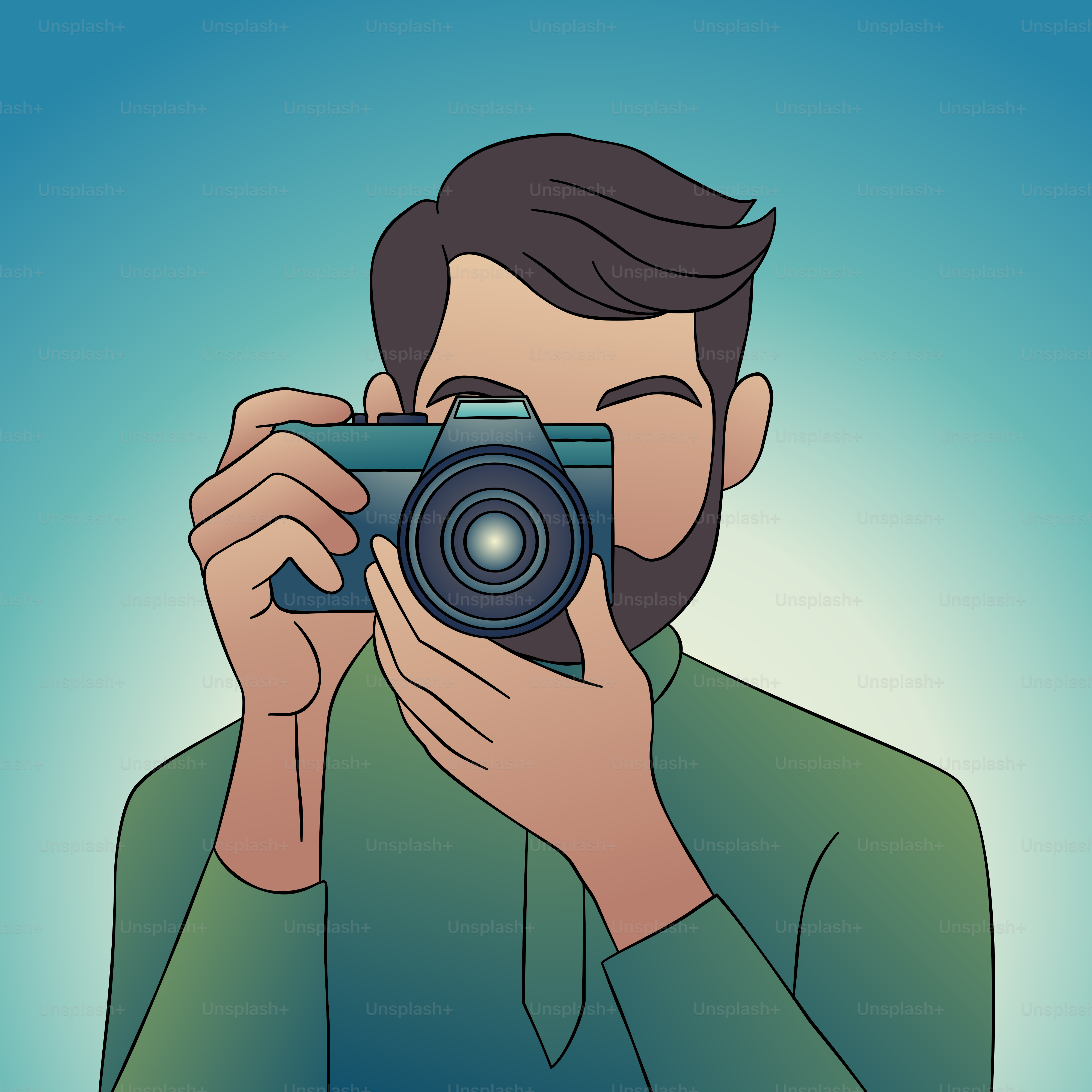 A man taking a picture with a camera