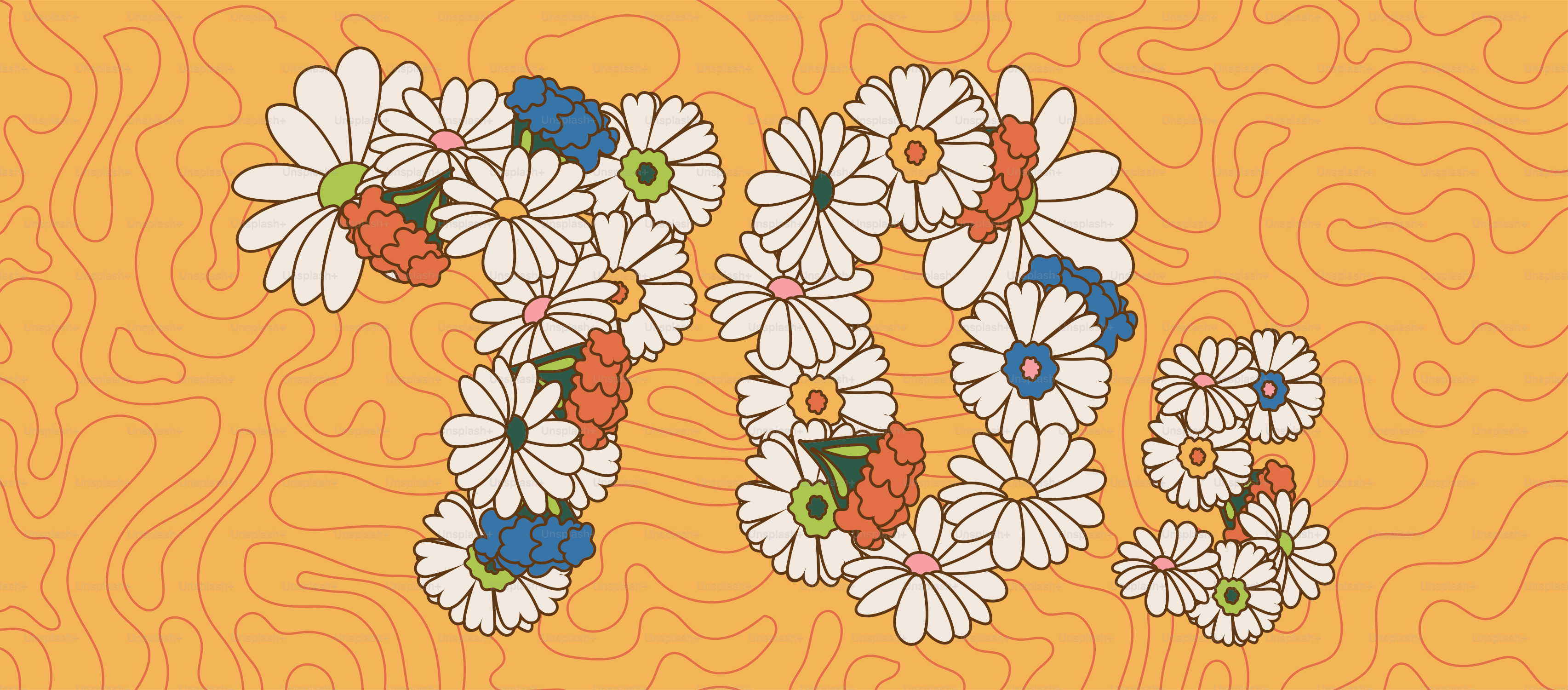 A picture of the word joy written in daisies