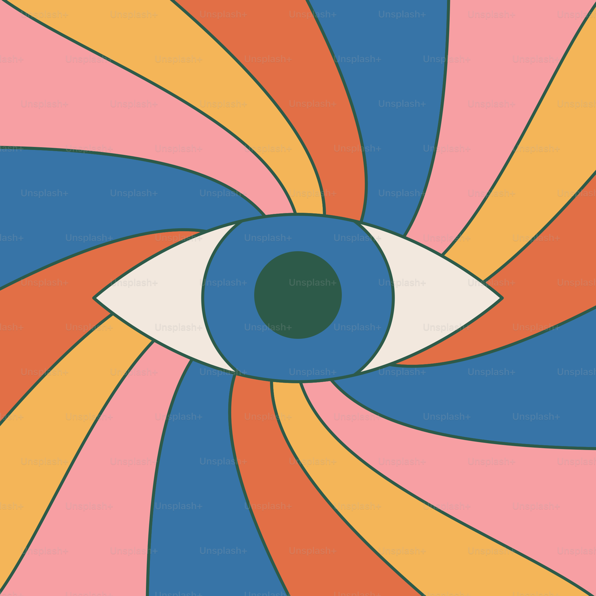 An image of an eye in the middle of a painting