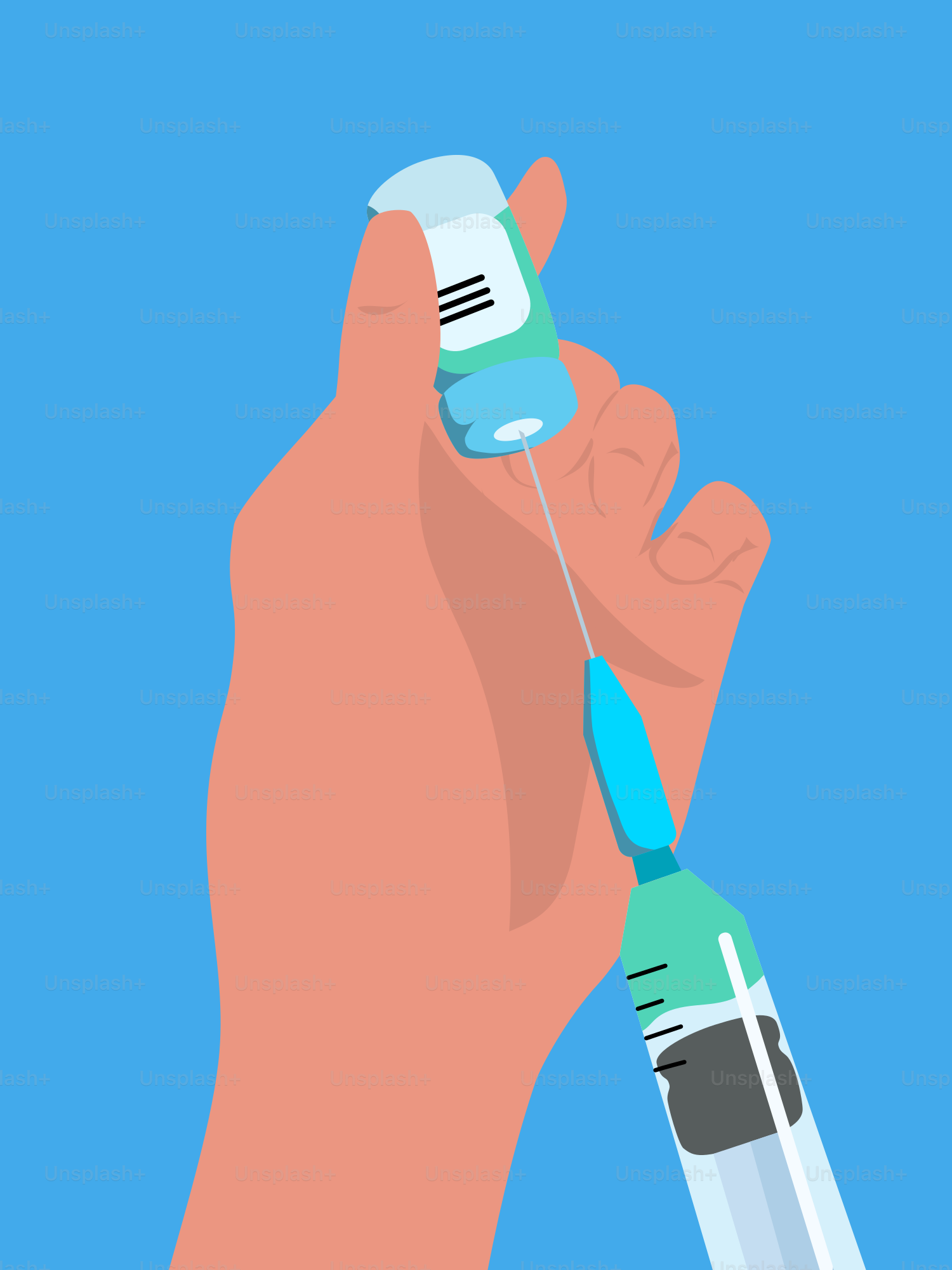 A hand holding a syquet with a needle in it