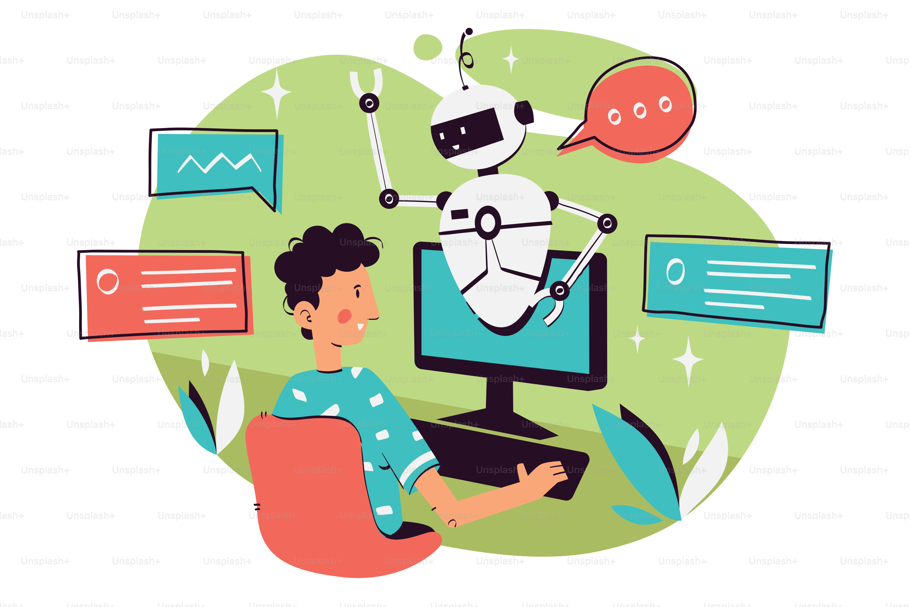 Ein Mann sitzt vor einem Computer