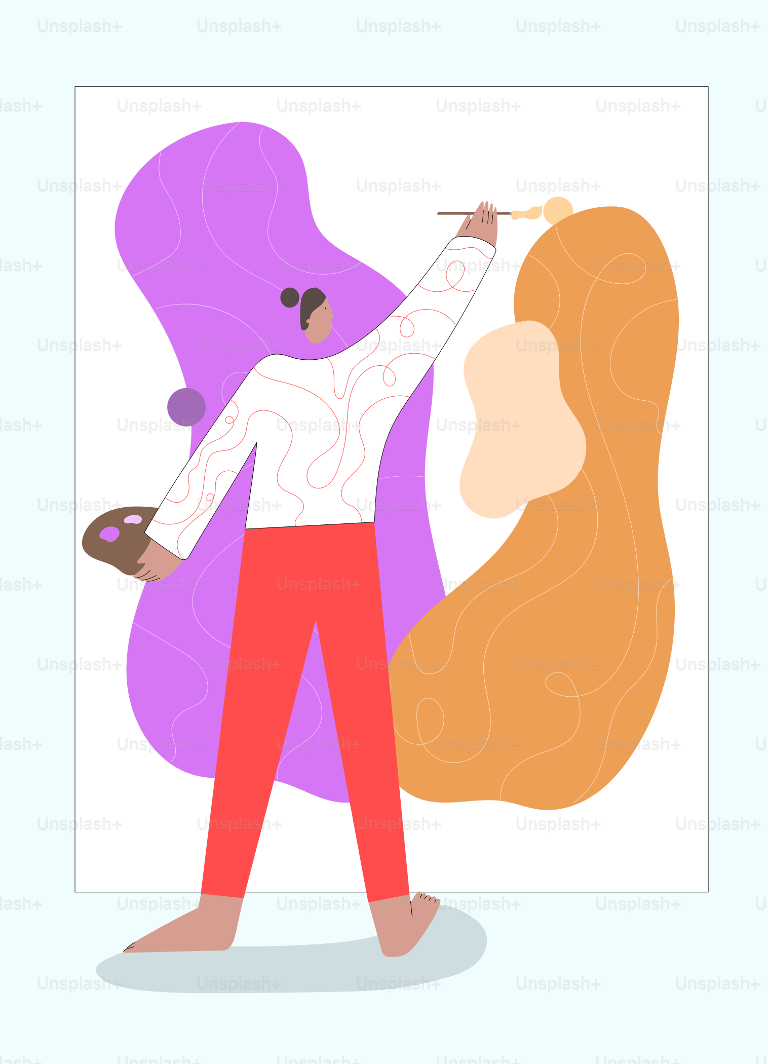 Um homem está pintando o retrato de uma mulher