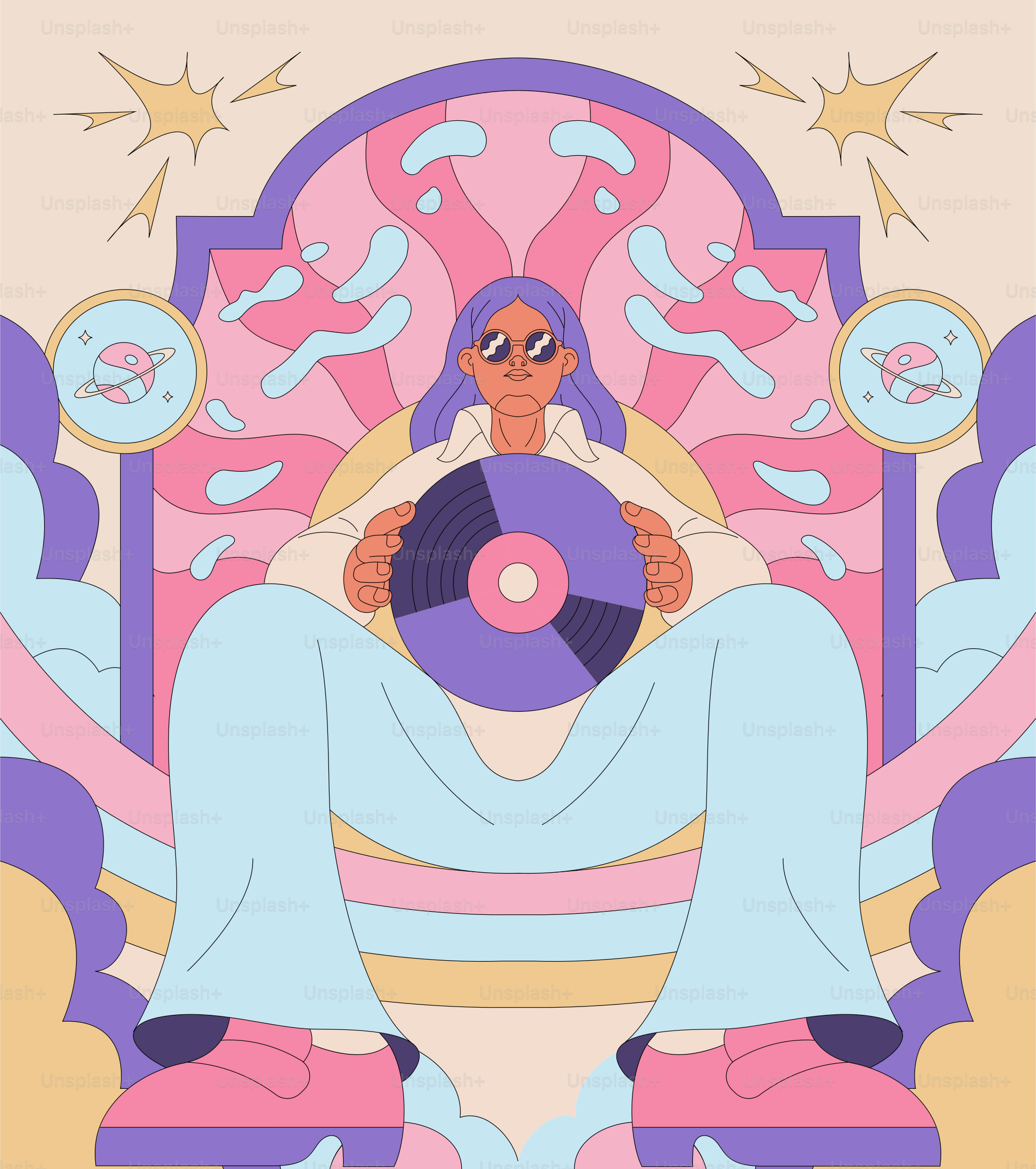 Une personne assise sur une chaise avec un disque sur les genoux