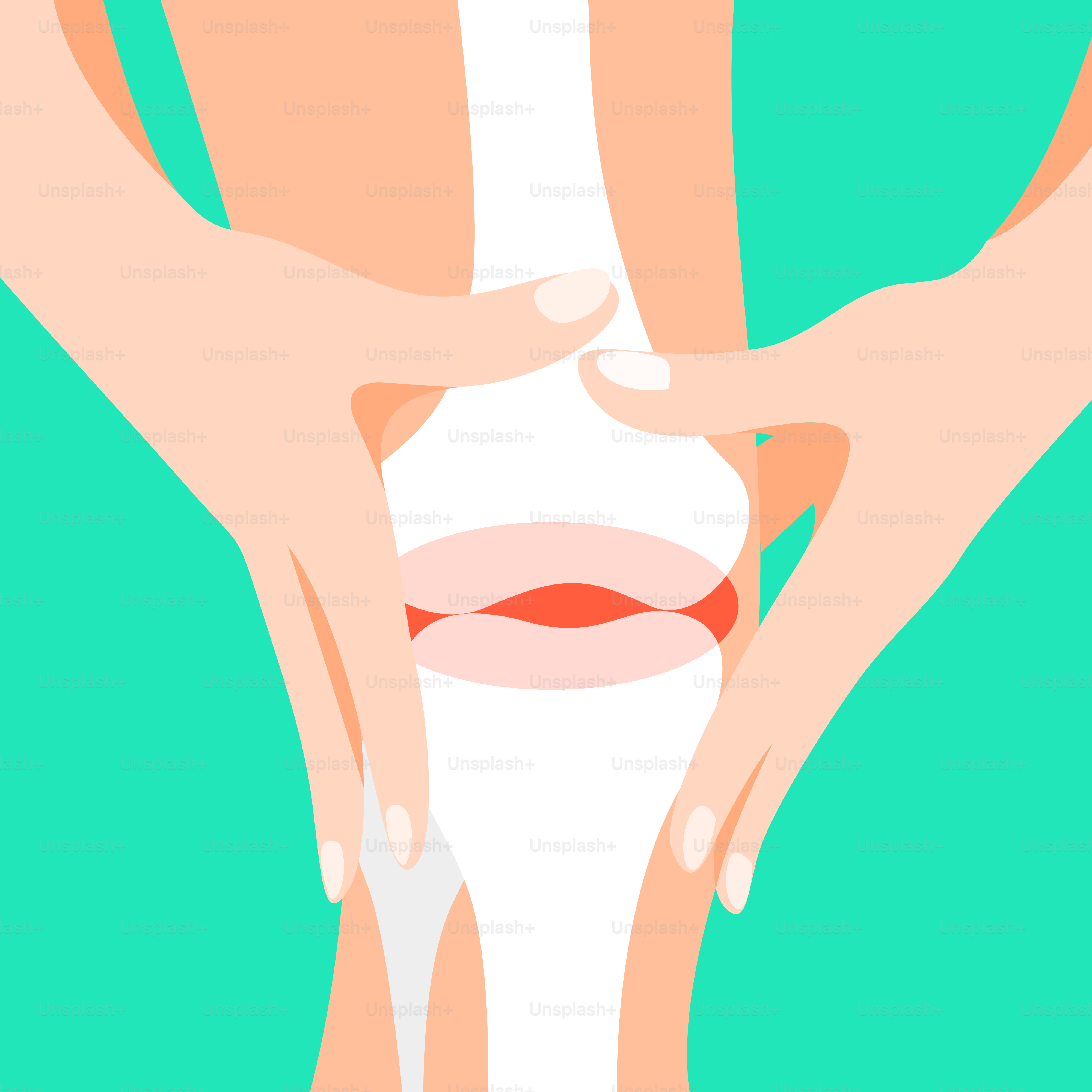 A person holding their knee with both hands