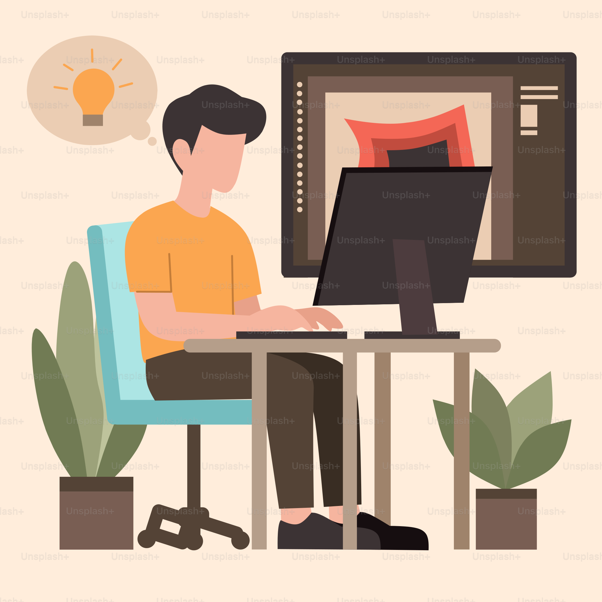 A man sitting at a desk in front of a computer