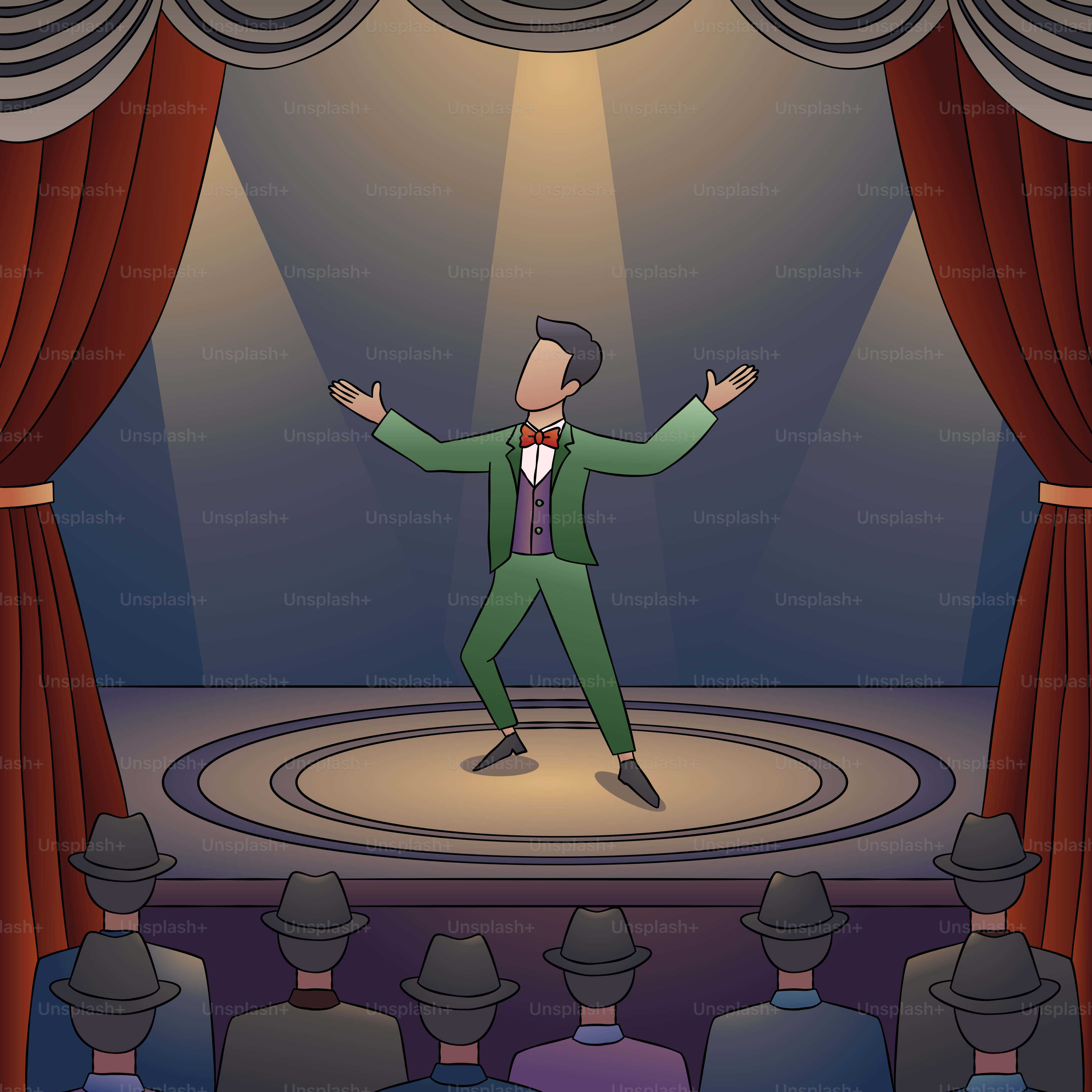 A man standing on a stage in front of a crowd