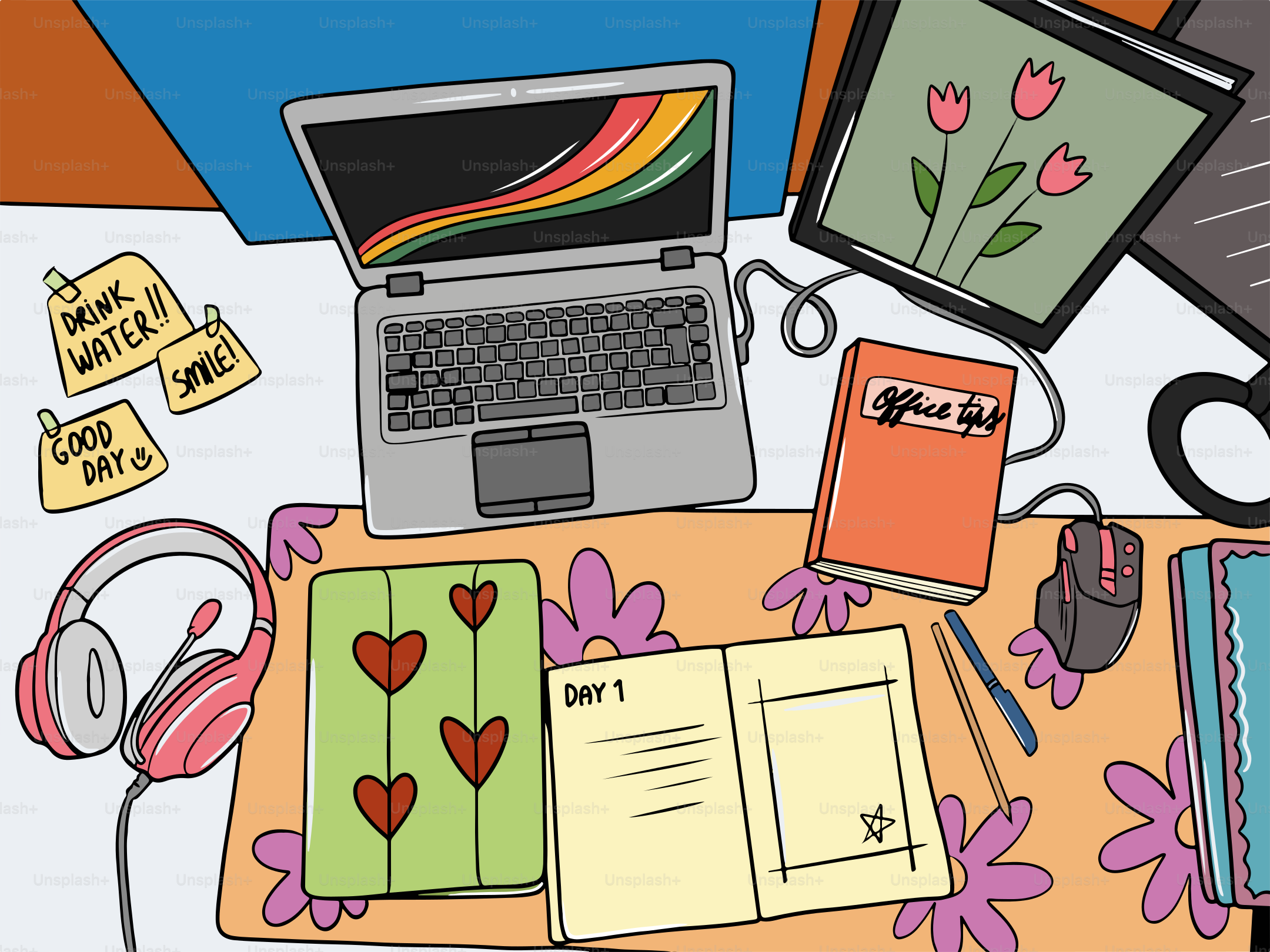 A laptop computer sitting on top of a desk