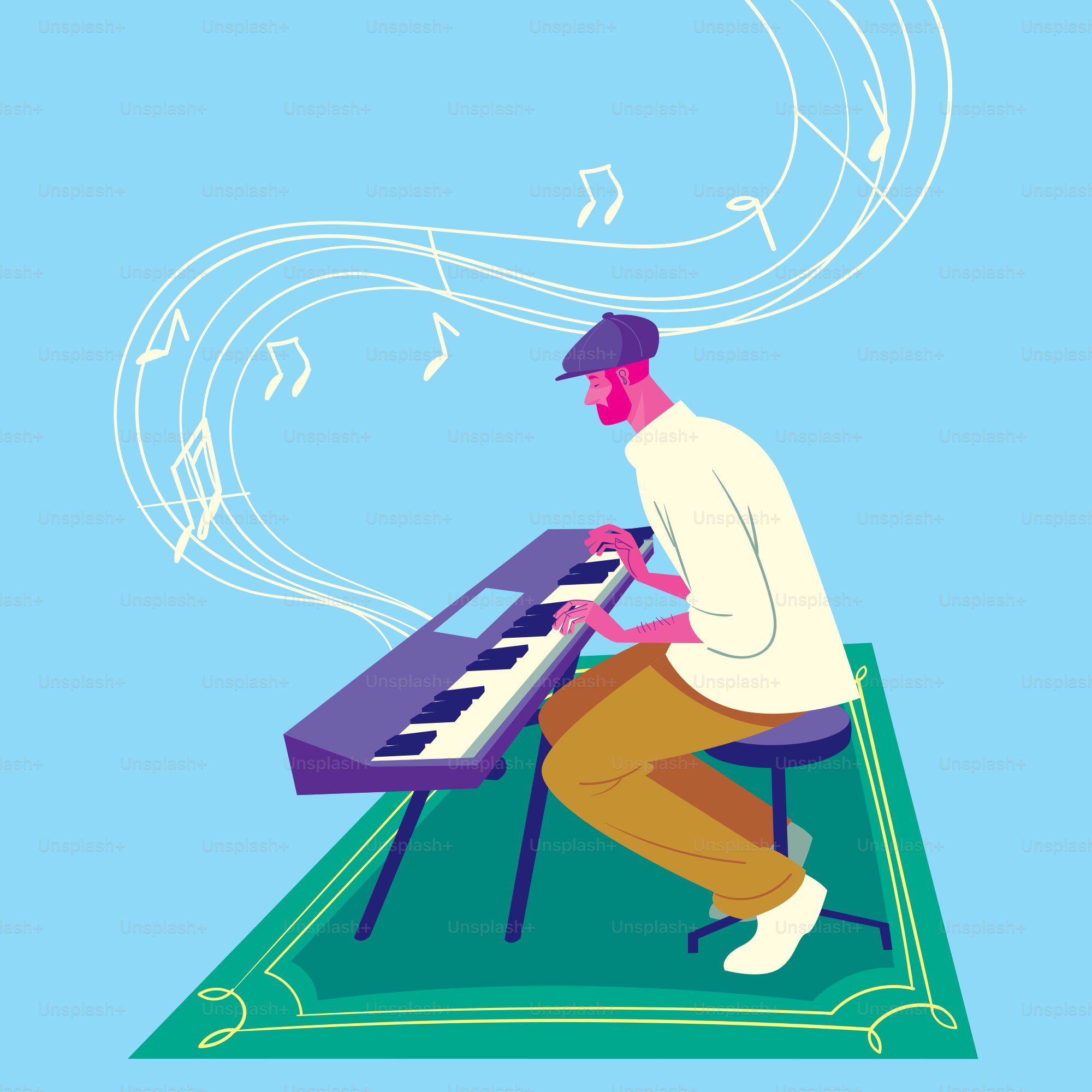 A man sitting at a piano playing music