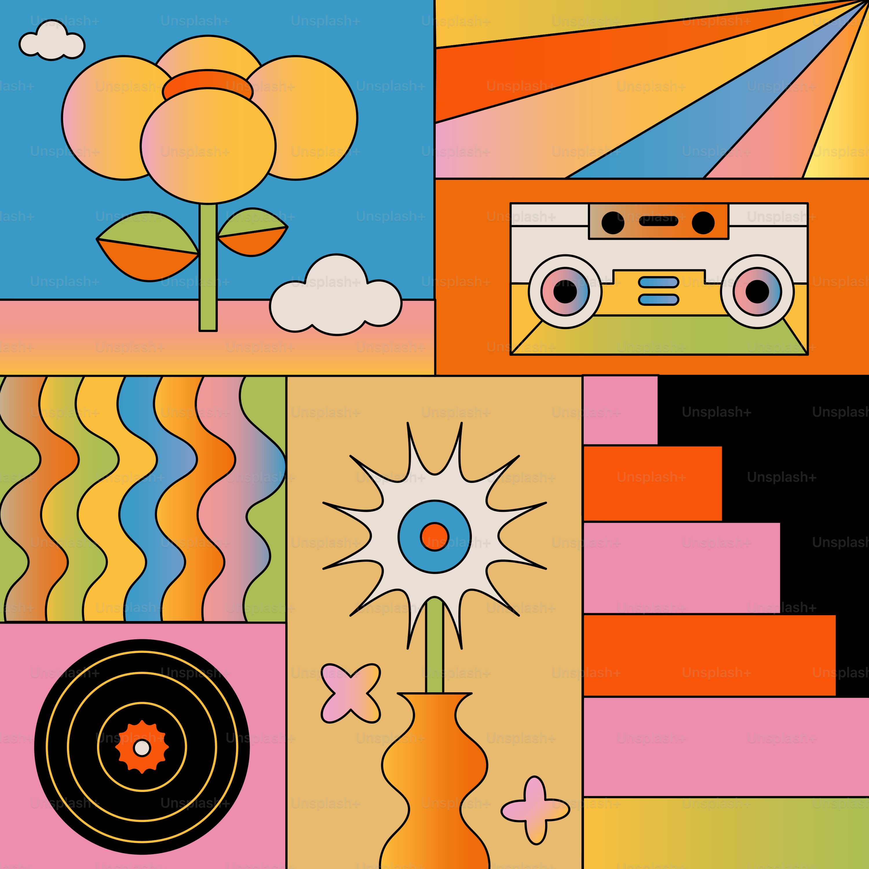 Un collage di diversi tipi di arte