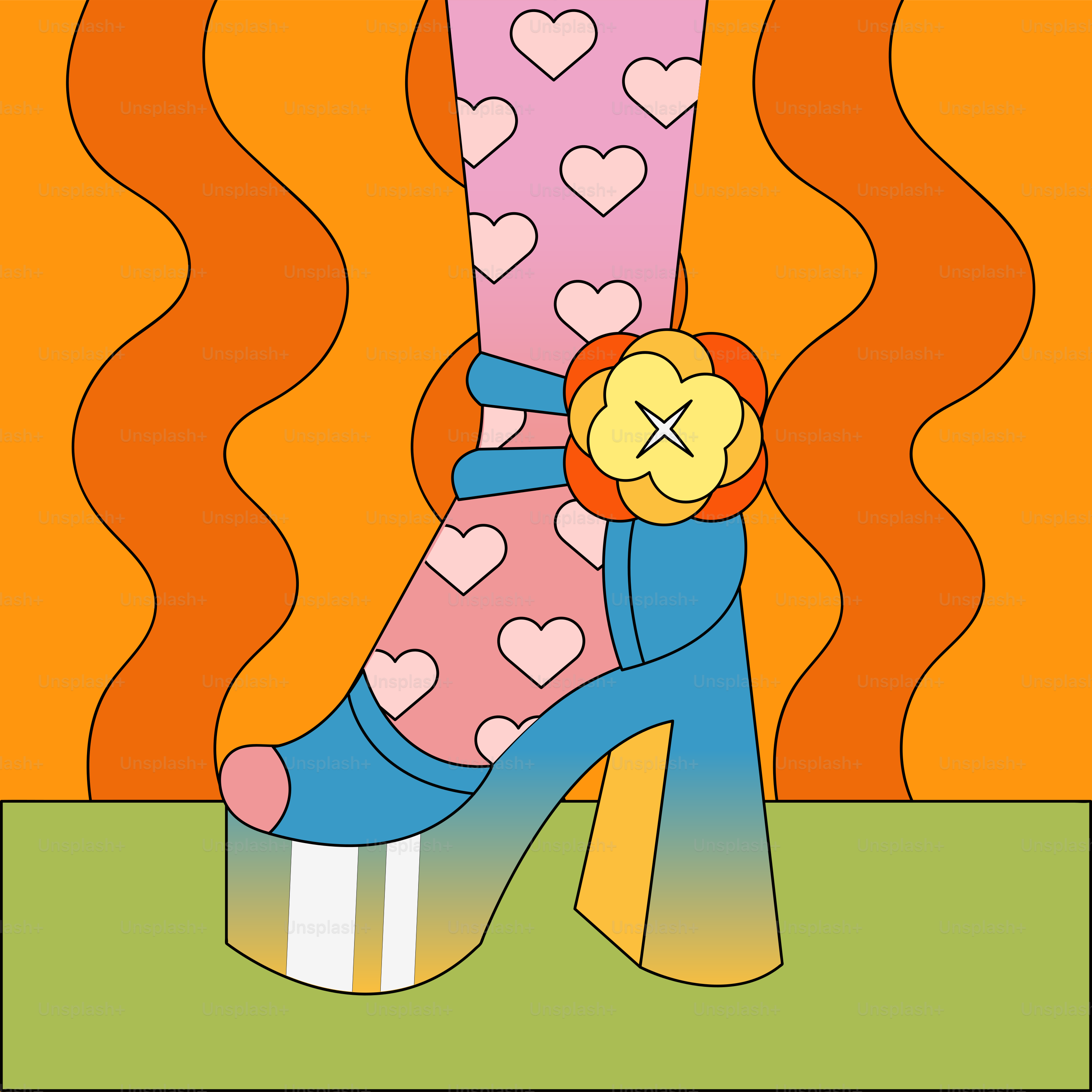 Una foto di una scarpa con tacco alto con un fiore sopra