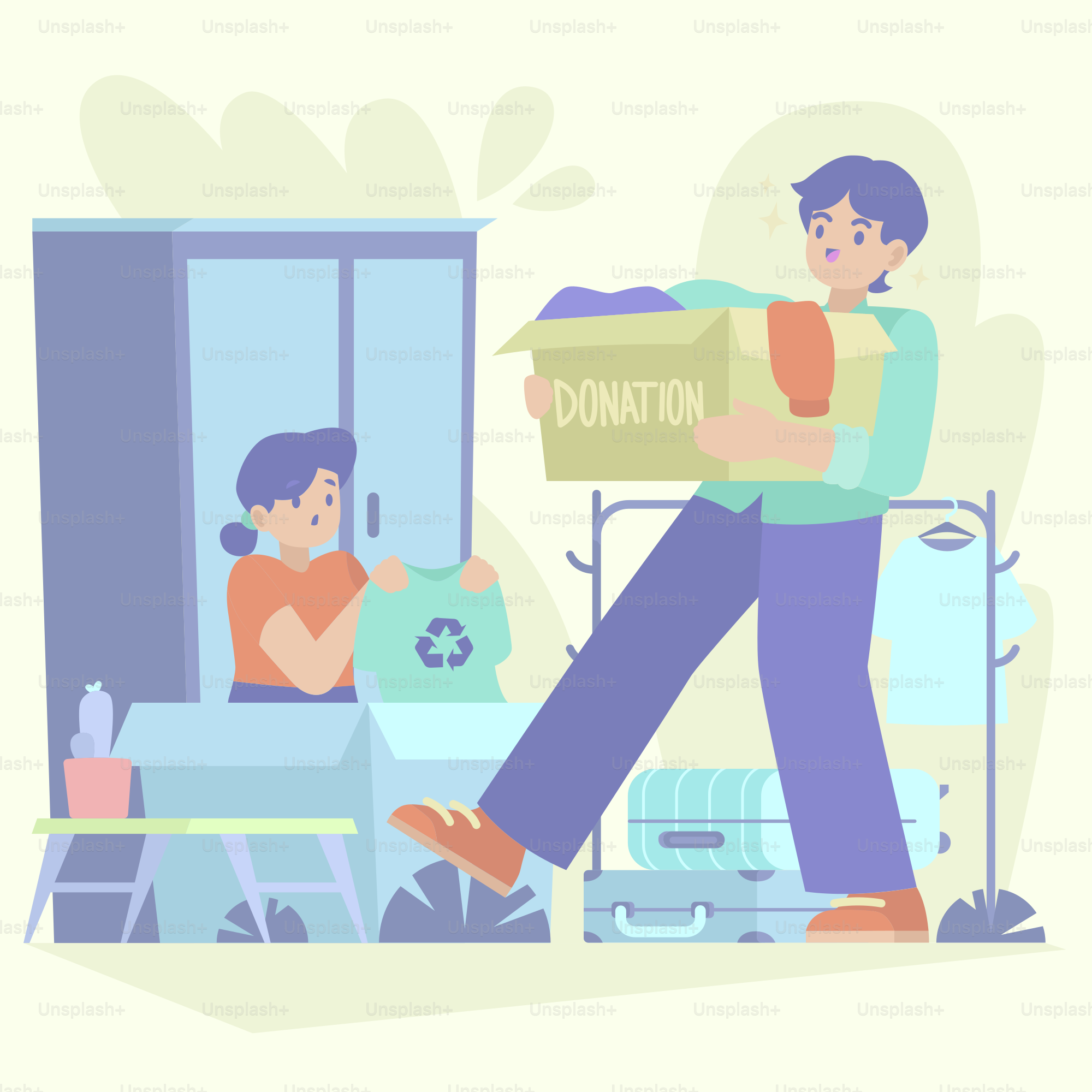 A man carrying a box with a child in it