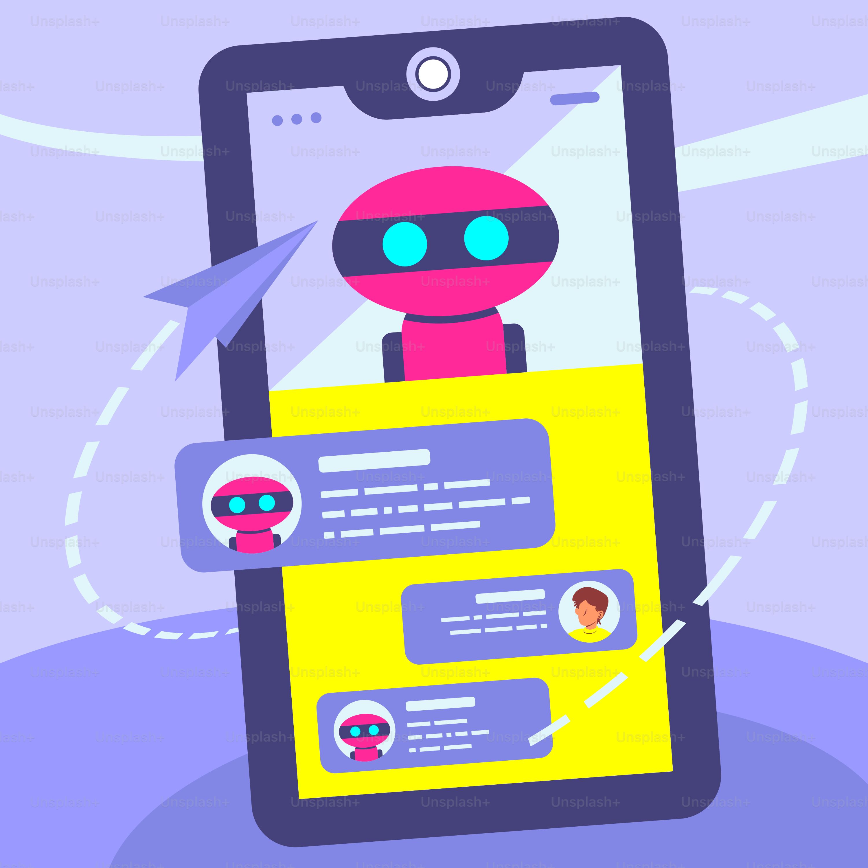 A cell phone with a sticker of a robot on the screen
