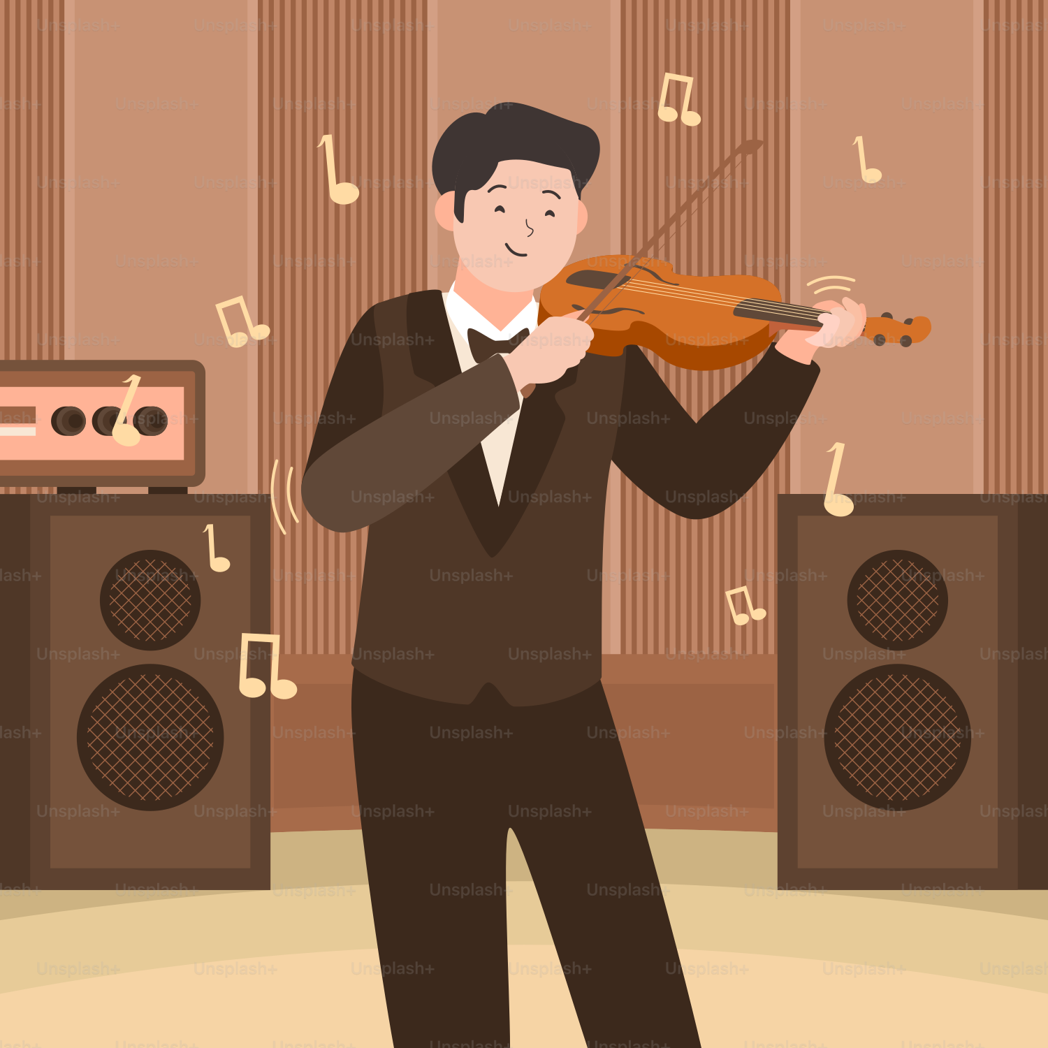 A man in a suit playing a violin