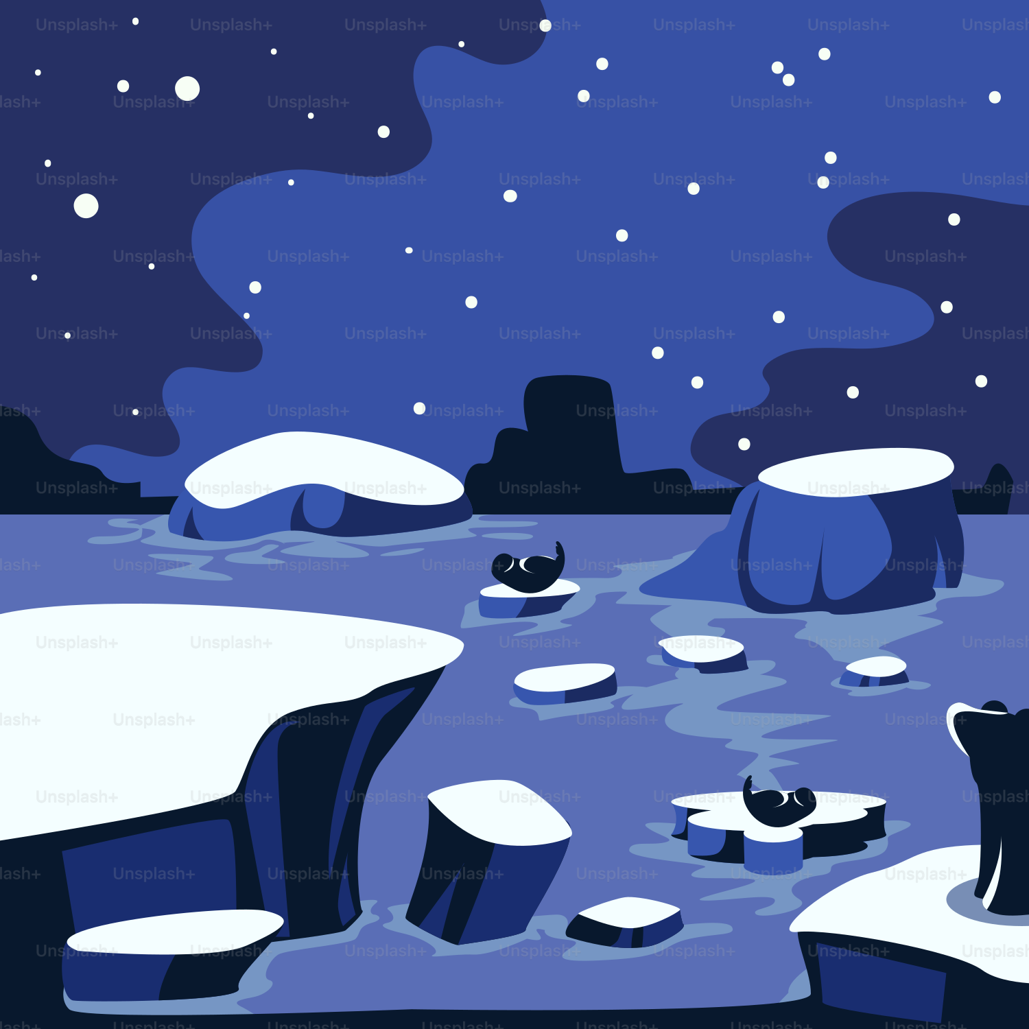 A polar bear is standing in the snow