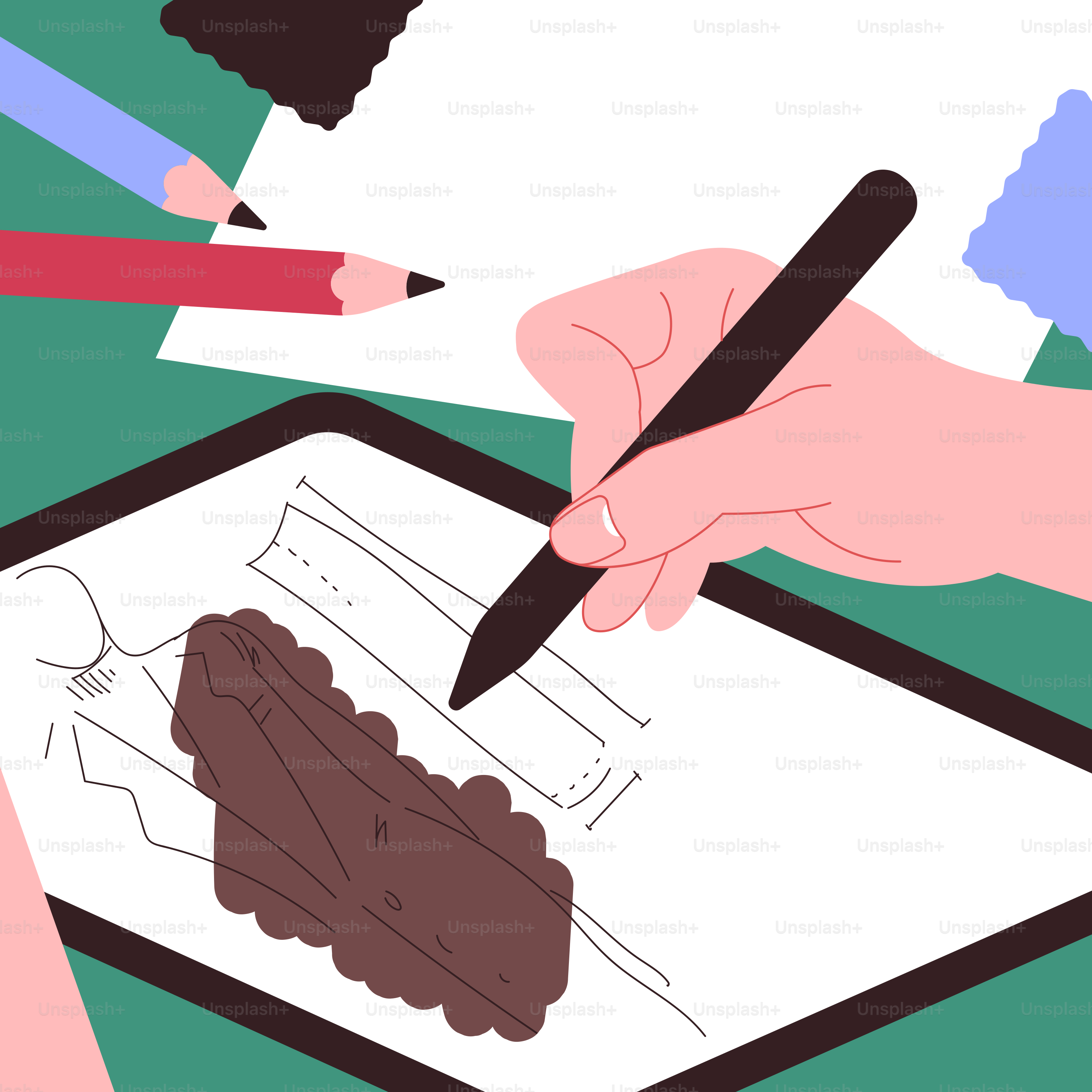 A person holding a pen and drawing on a tablet