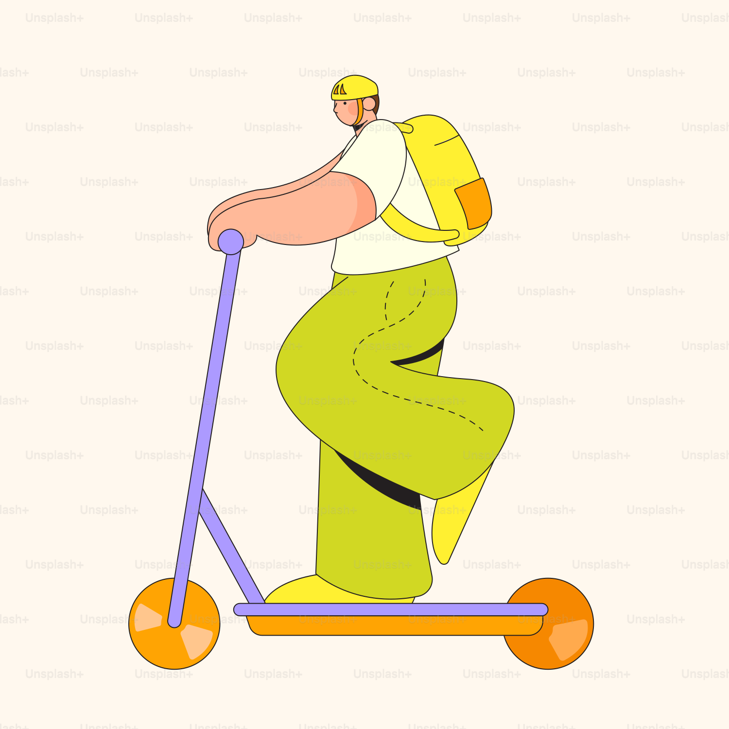 A person riding a scooter with a helmet on