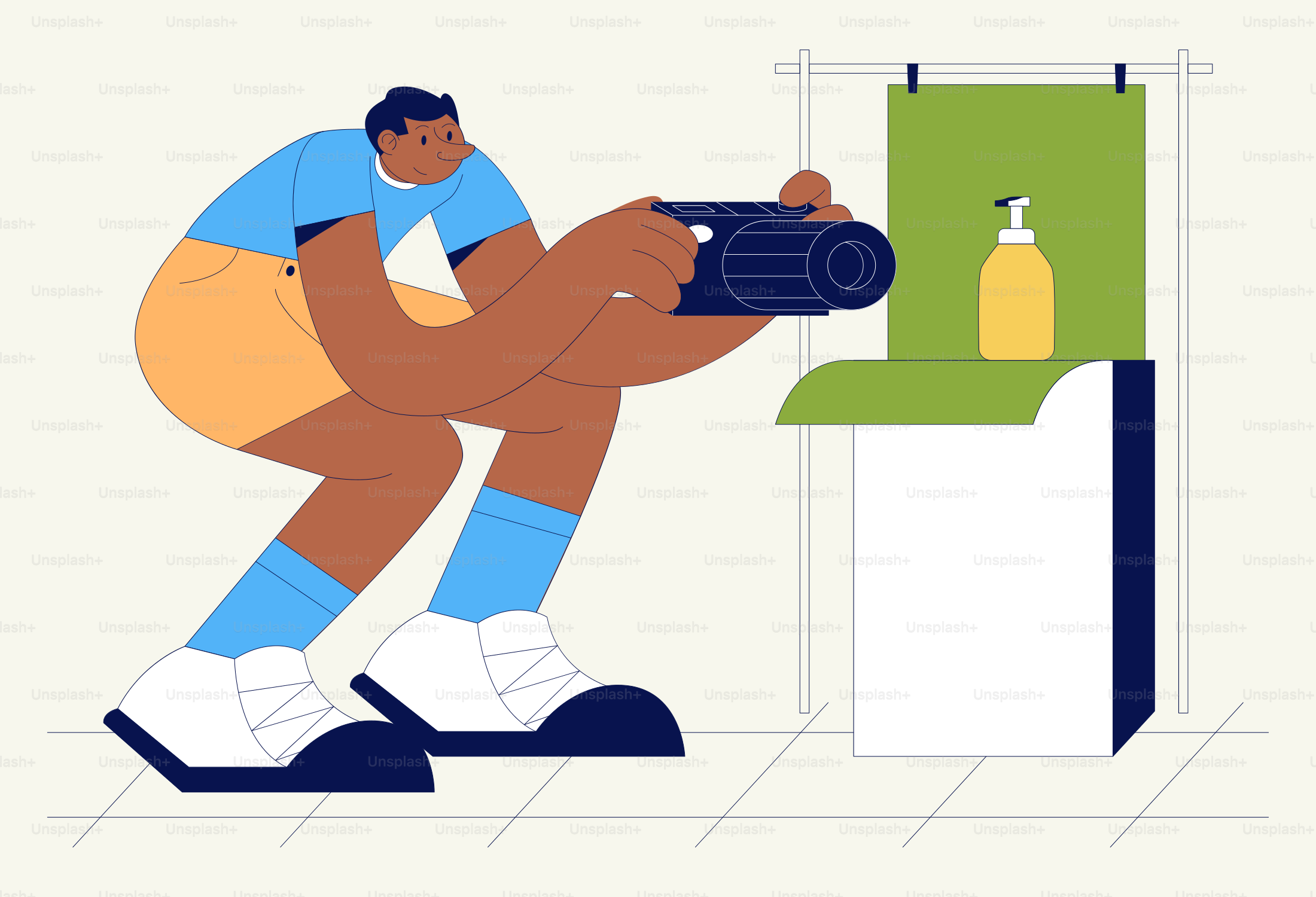 A man sitting on top of a counter next to a bottle