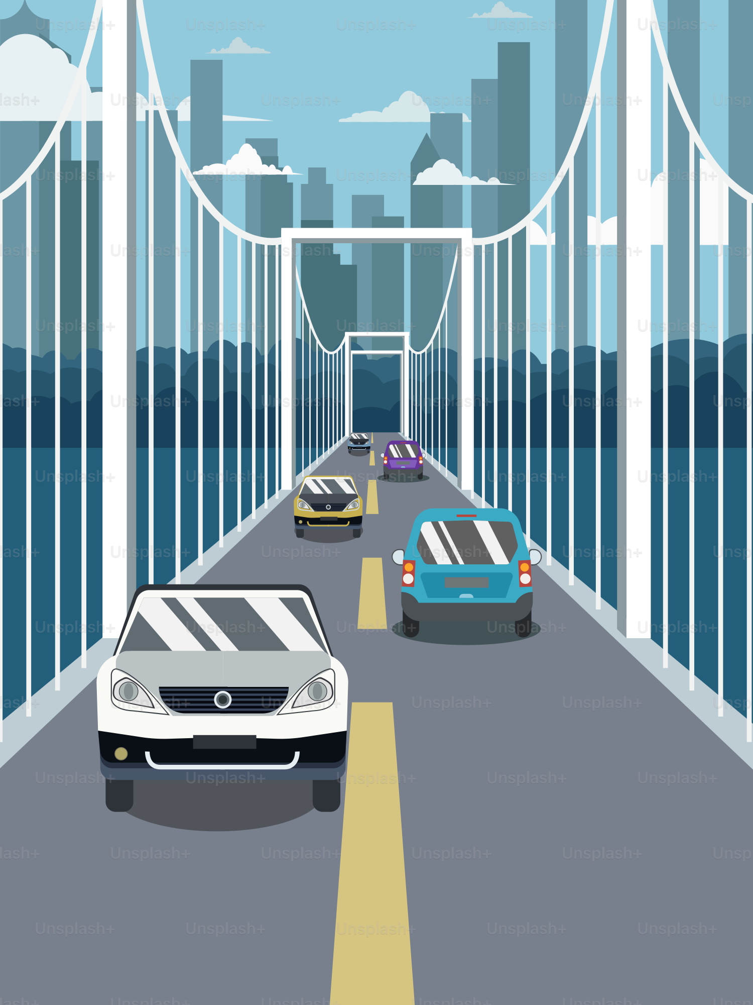 Une rue de ville avec des voitures qui y circulent