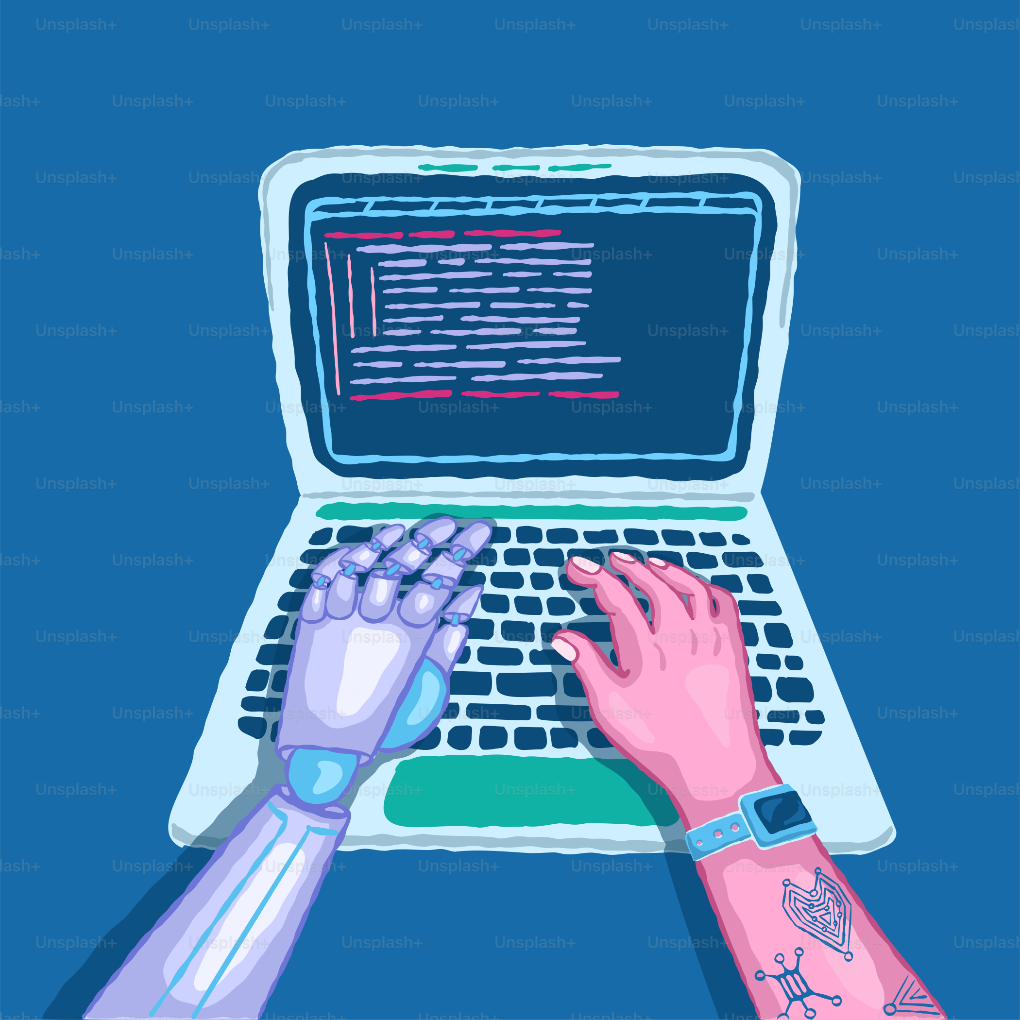 Una persona che digita su un computer portatile