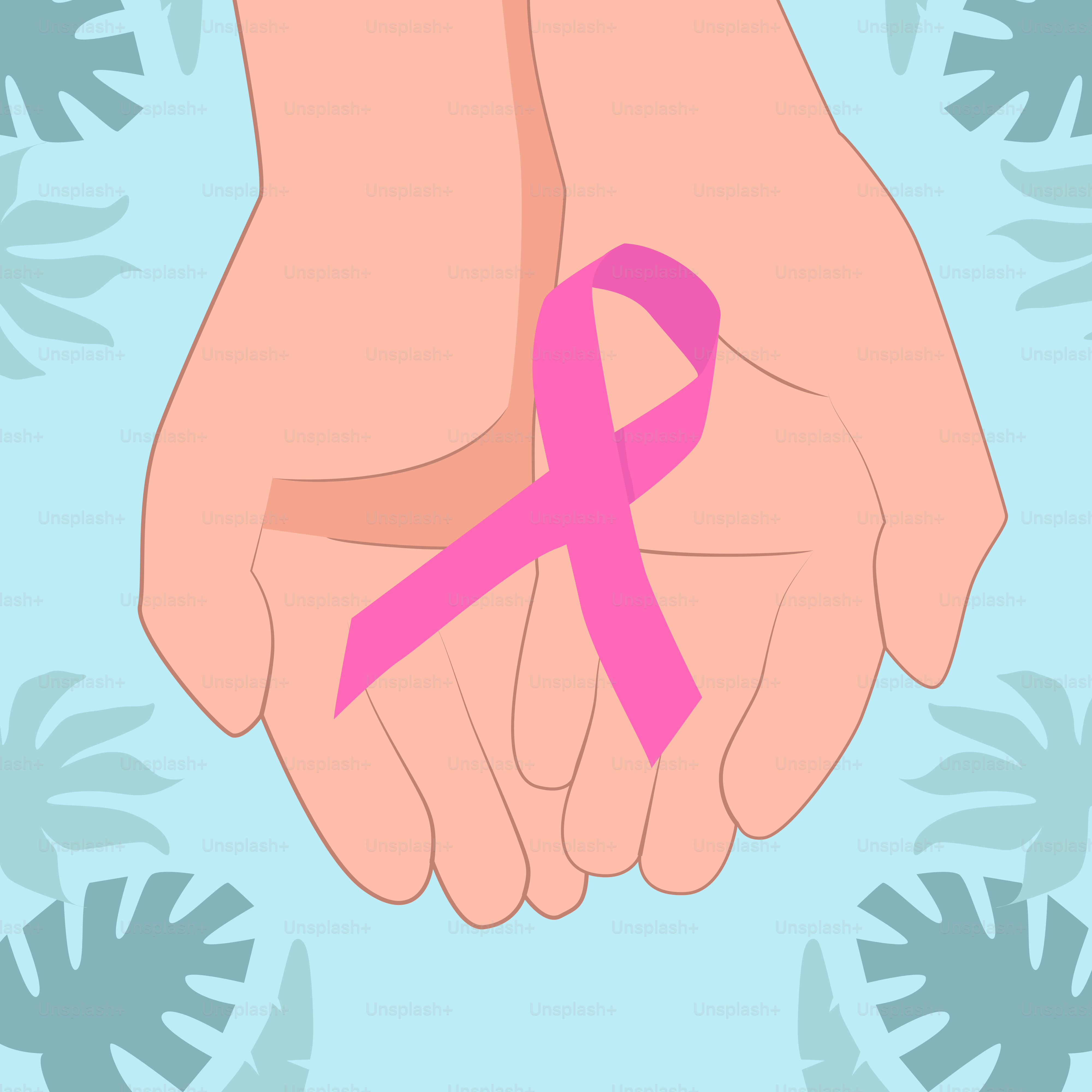 A pink ribbon on the foot of a person